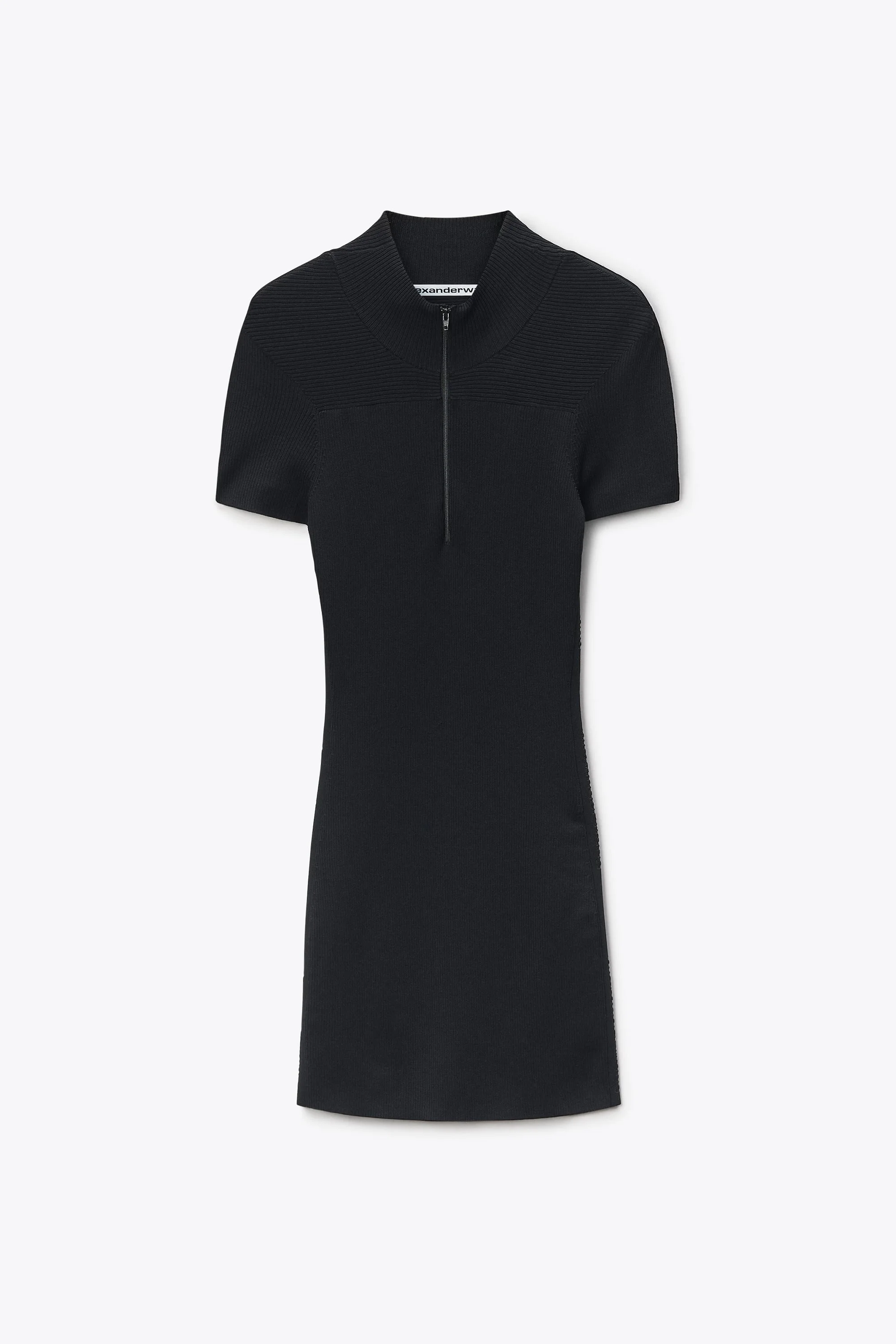 Debossed Logo Mock Neck Dress - 1