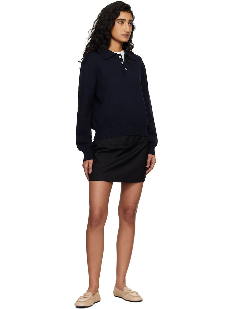 Dunst Navy Cashmere Collared Polo outlook