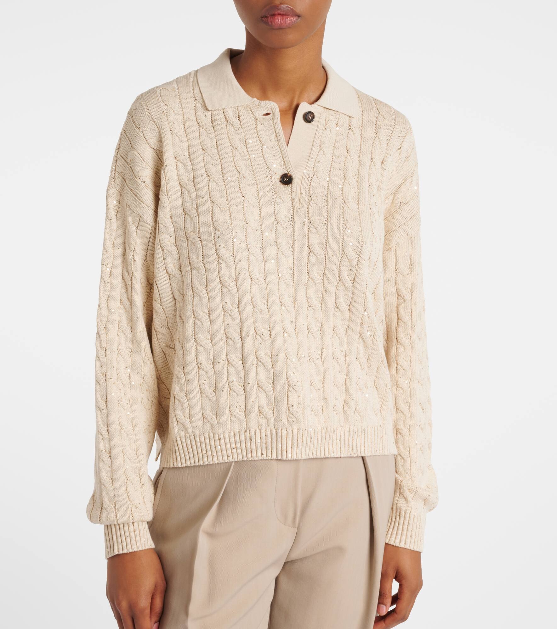 Cable-knit cotton-blend sweater - 5