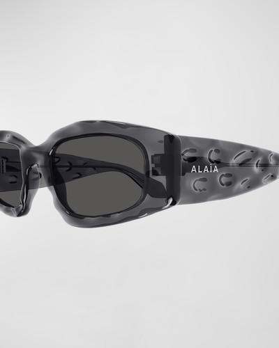 Alaïa Wavy Acetate Rectangle Sunglasses outlook