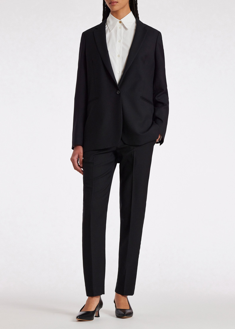 A Suit To Travel In - Women's Black Wool Travel Blazer 6