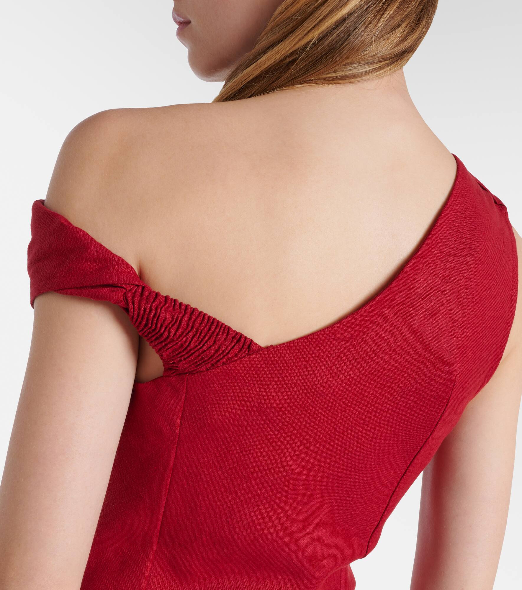 Suis one-shoulder linen top - 5