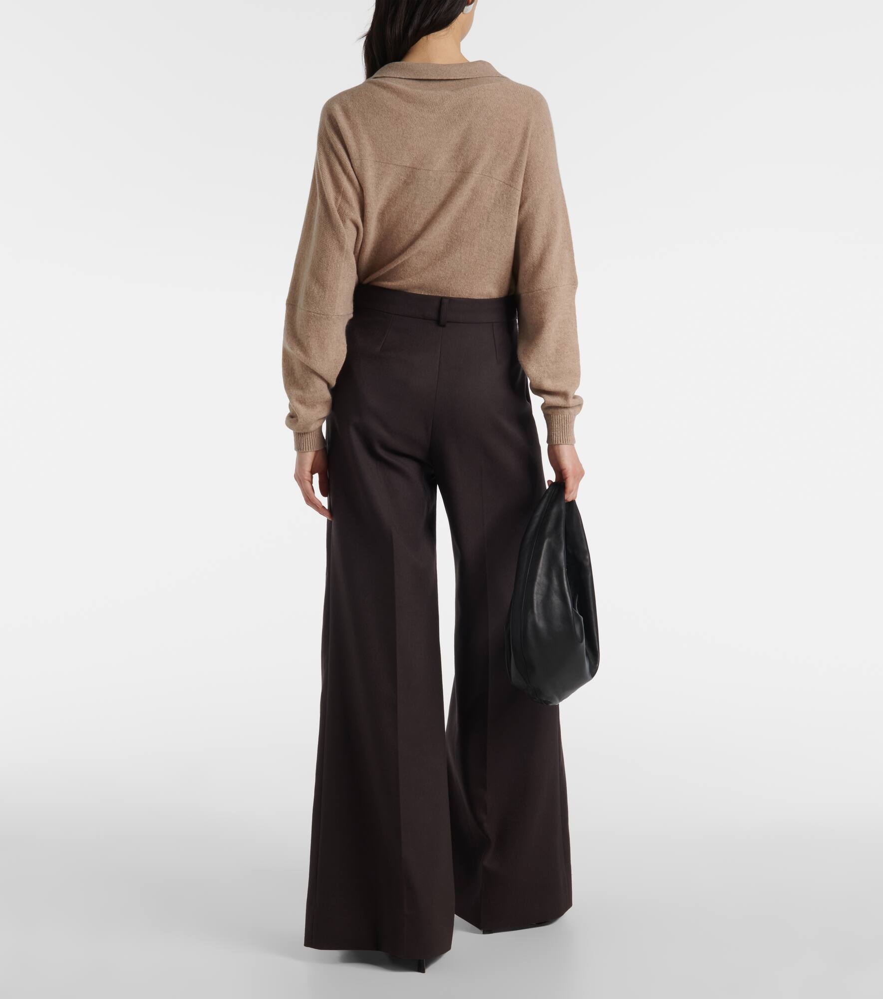 High-rise wool wide-leg pants - 3