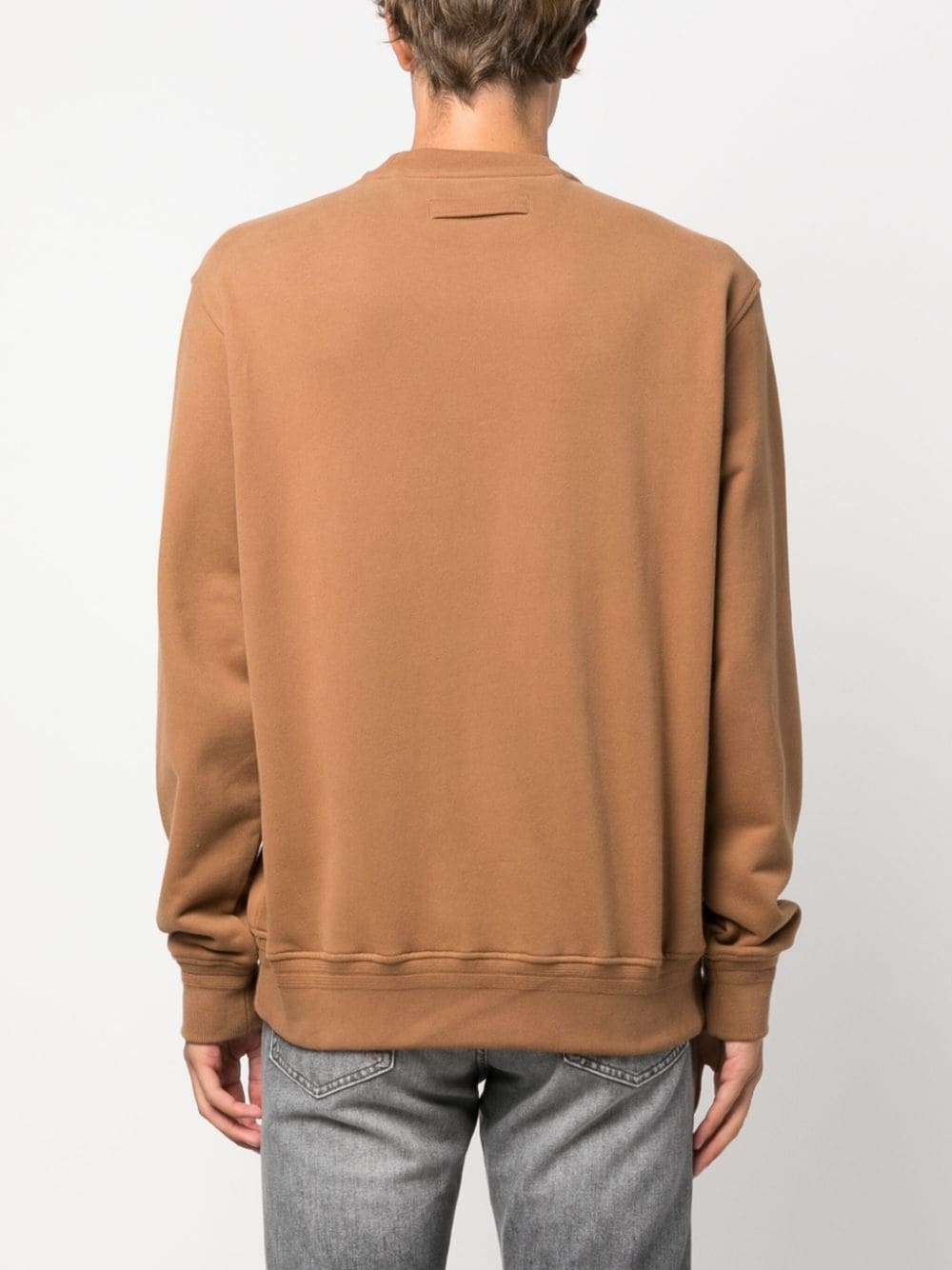 logo-embossed cotton sweatshirt - 4