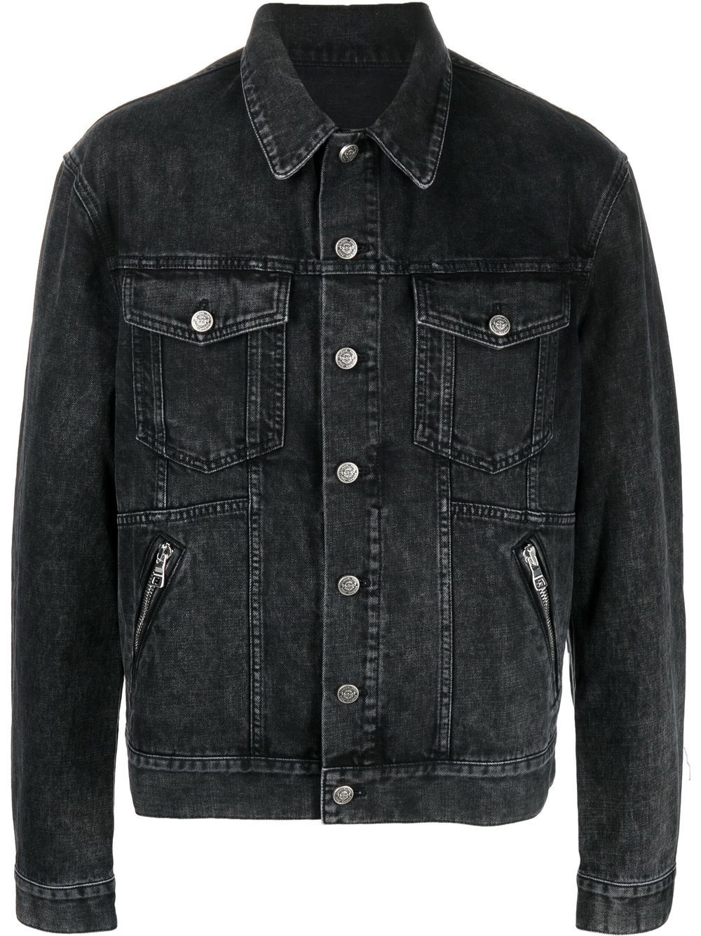 zip-pockets denim jacket - 1