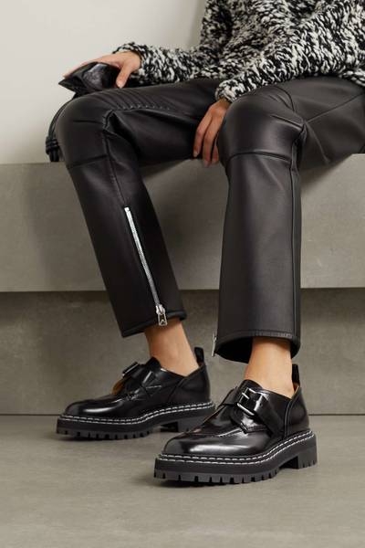 Proenza Schouler Buckled glossed-leather loafers outlook