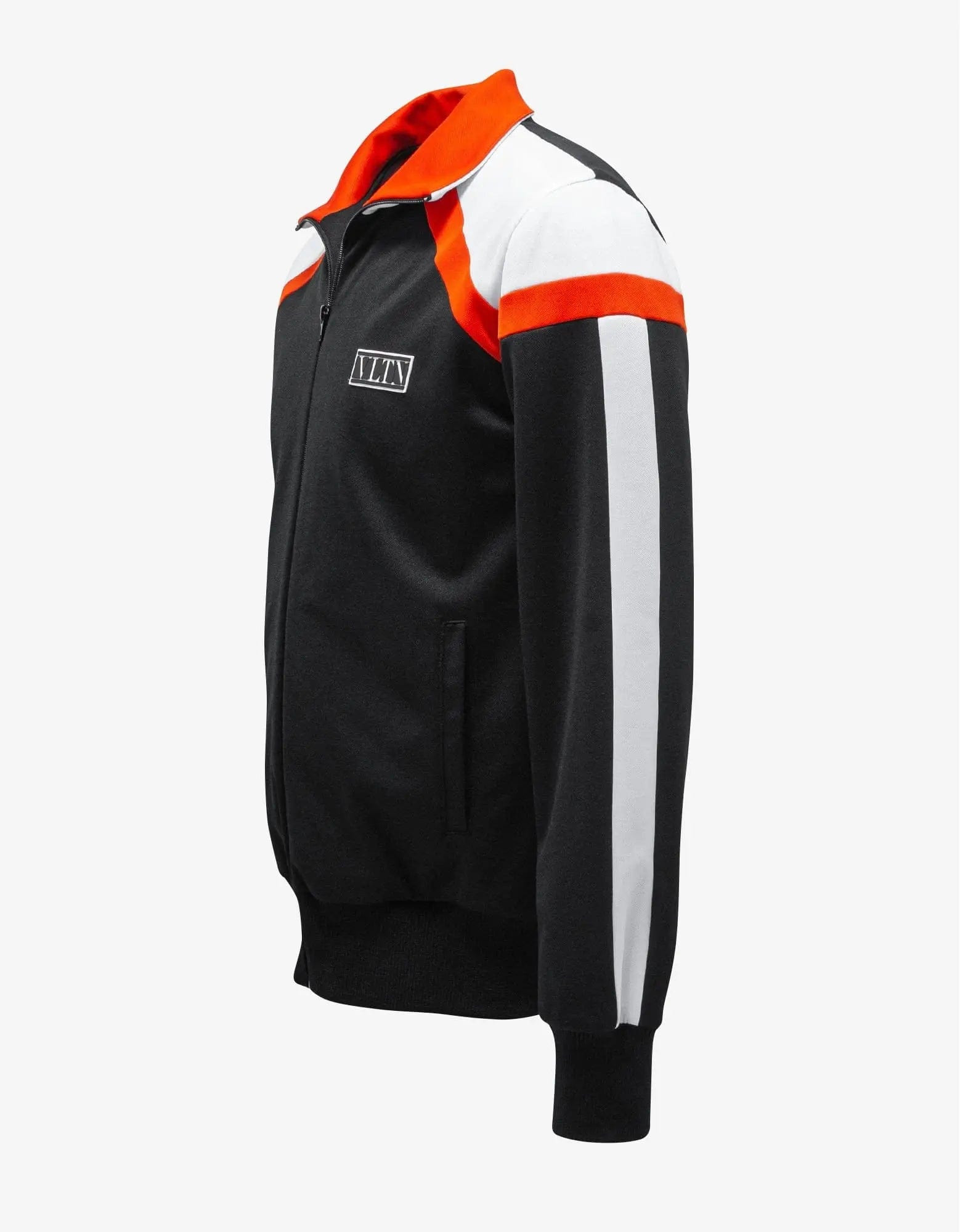 Valentino Black Track Jacket with Orange Stripes - 6