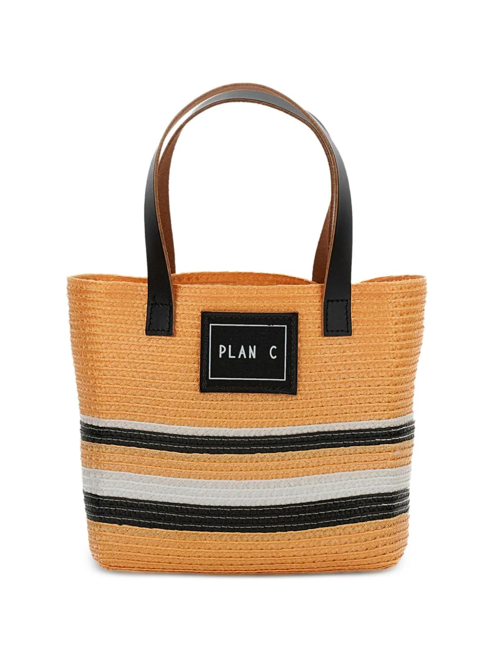 woven logo-patch shoulder bag - 1