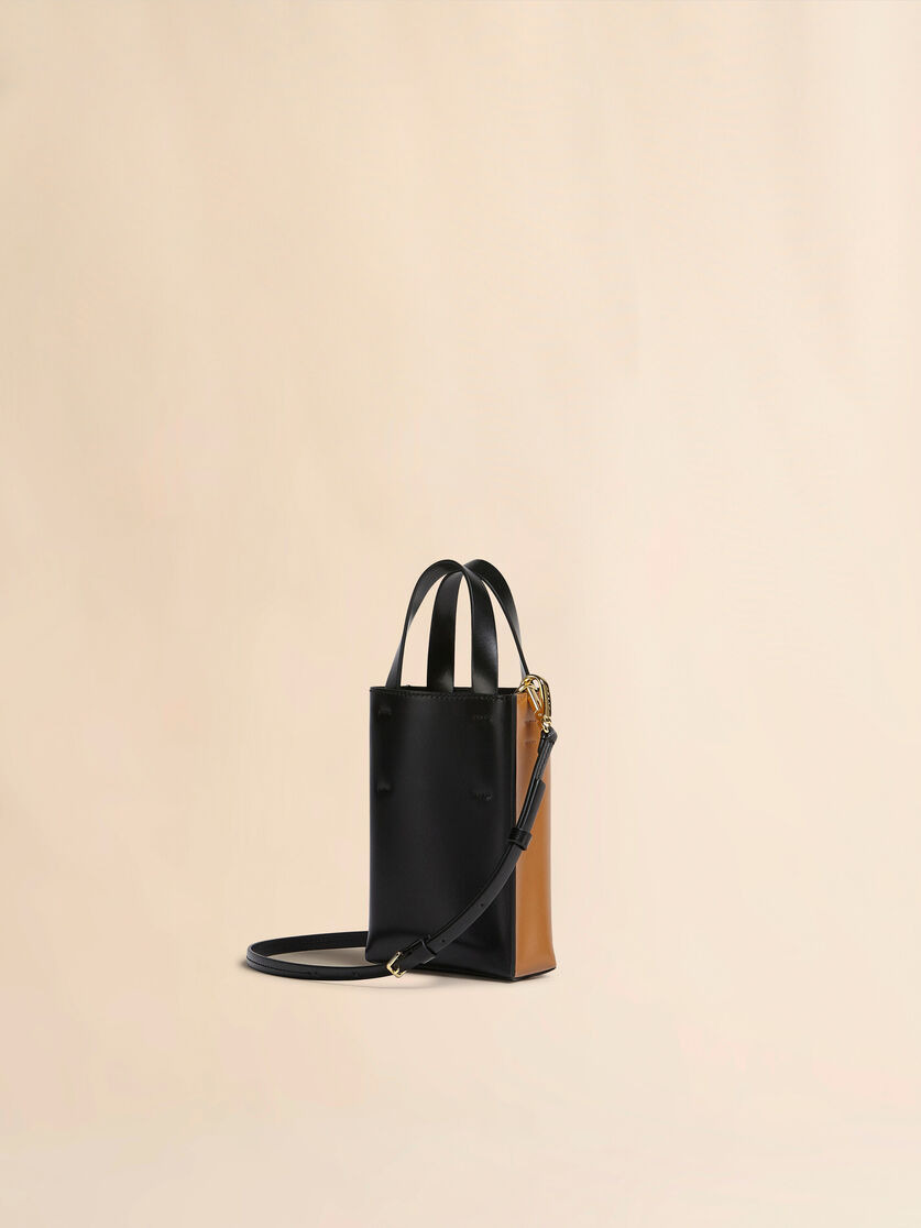 MUSEO NANO BAG IN BROWN AND BLACK LEATHER - 2