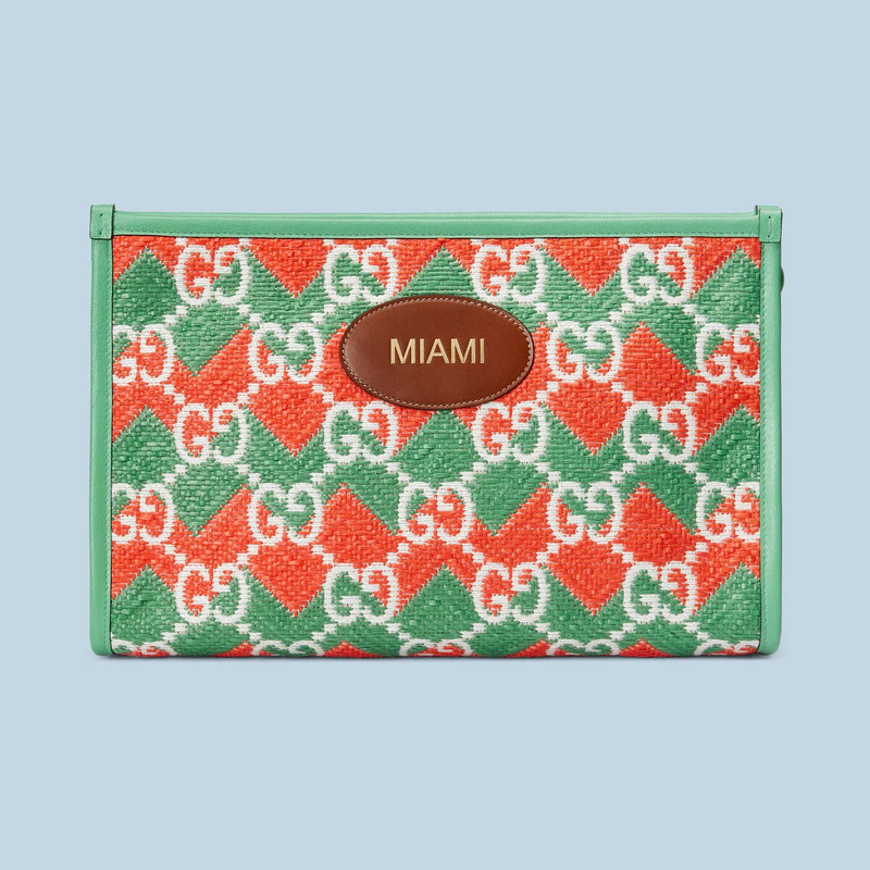 'Miami' GG chevron striped pouch 1