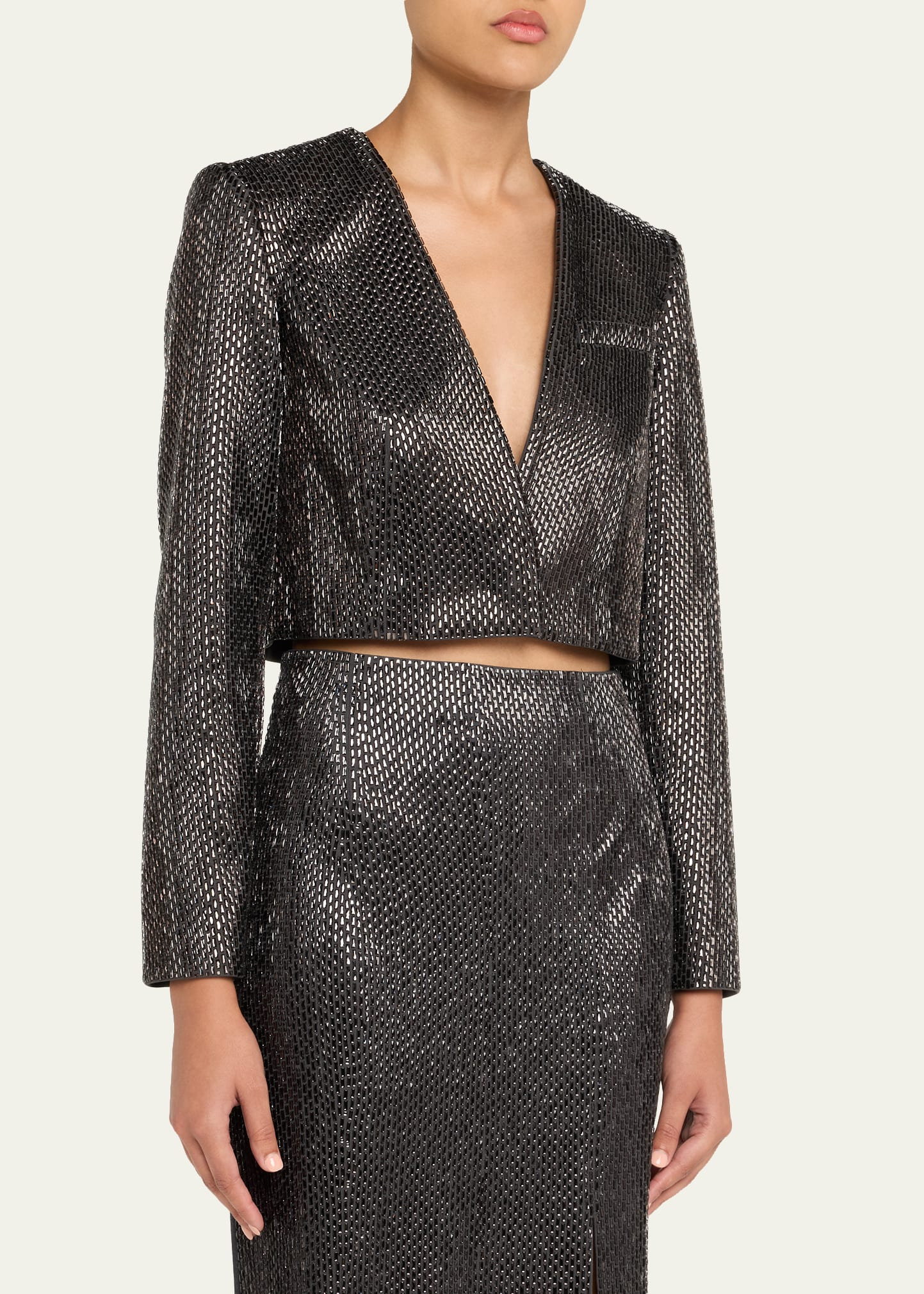 Diamante Crepe Bolero Jacket - 4