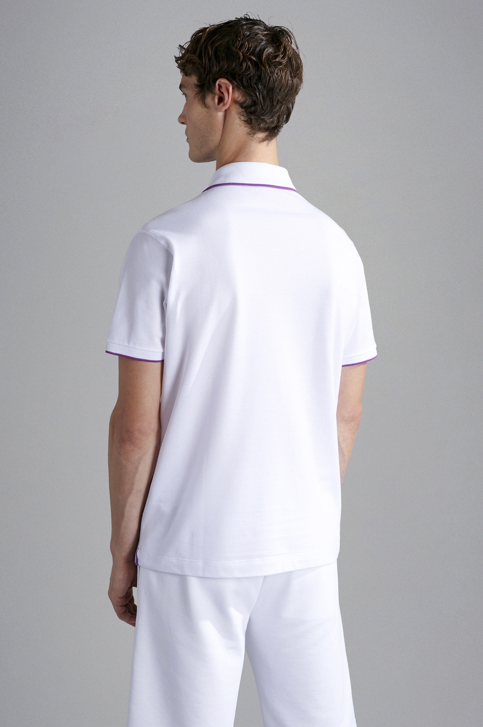 COTTON PIQUE POLO SHIRT WITH REFLEX PRINT - 3