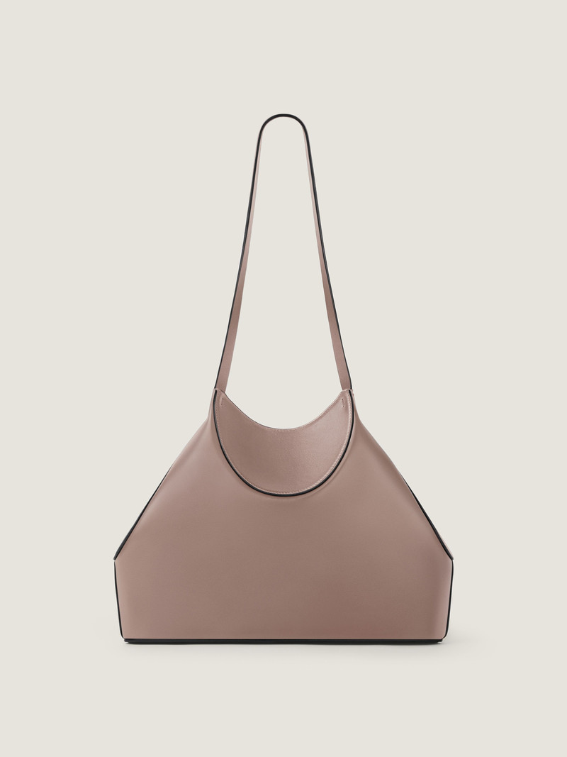 SMALL FACET TOTE BAG IN GRAINED LEATHER 4