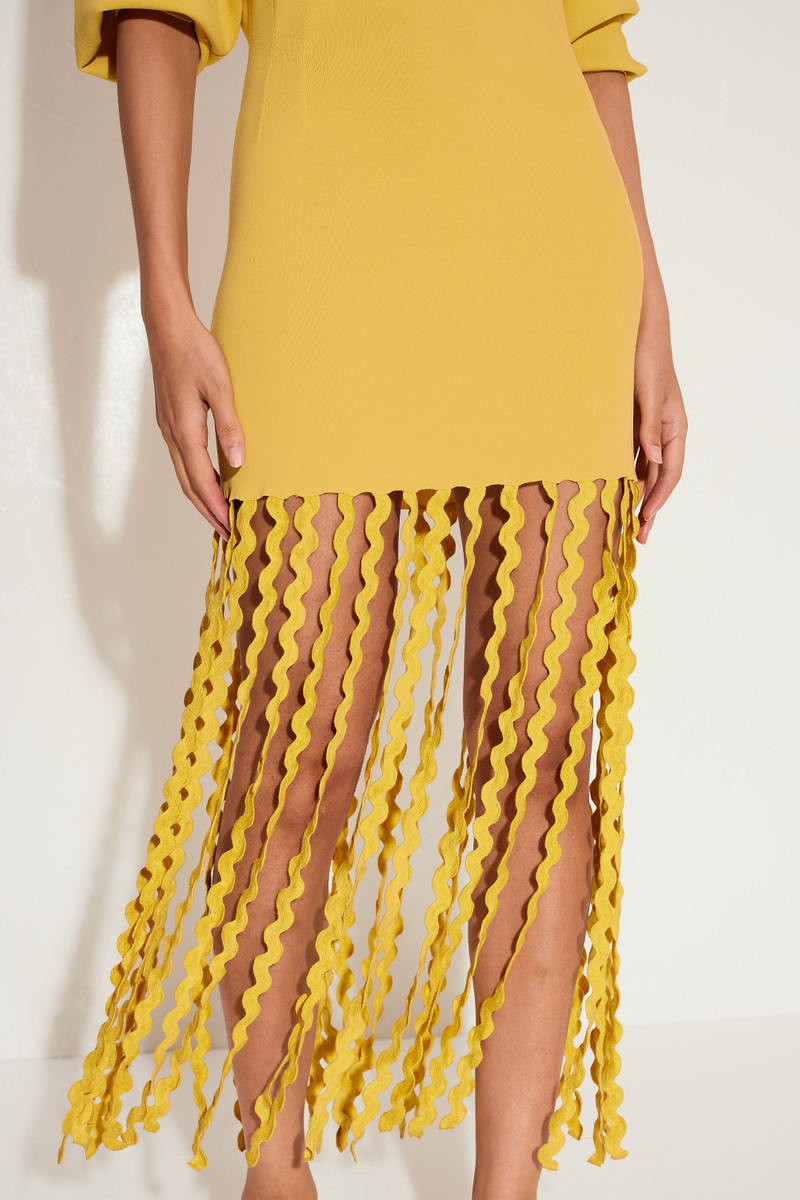 Wallis Knit Fringe Dress in Butter 6