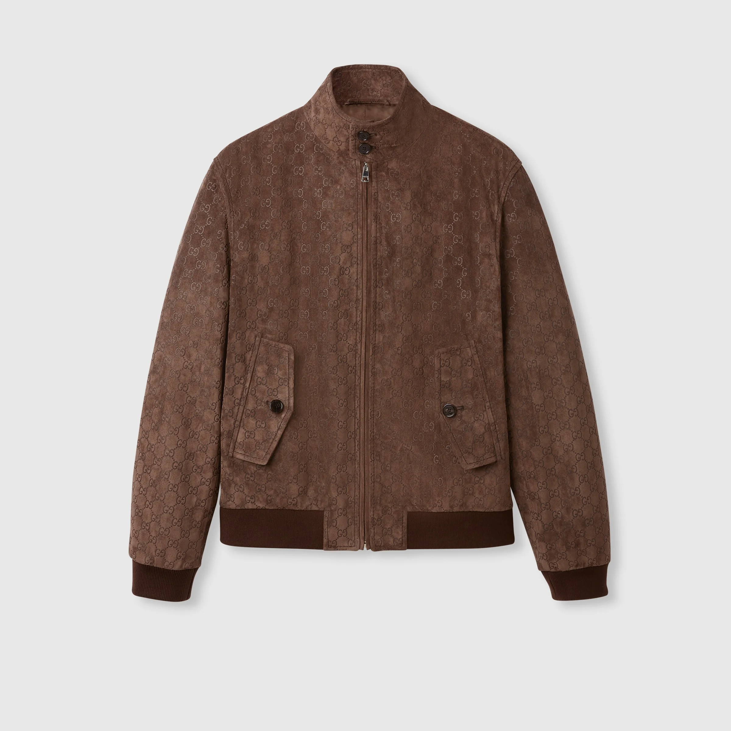 Embossed GG suede bomber jacket - 1