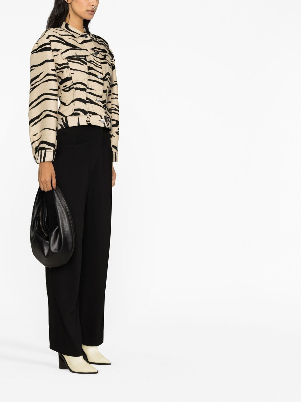 zebra-print trucker jacket - 3