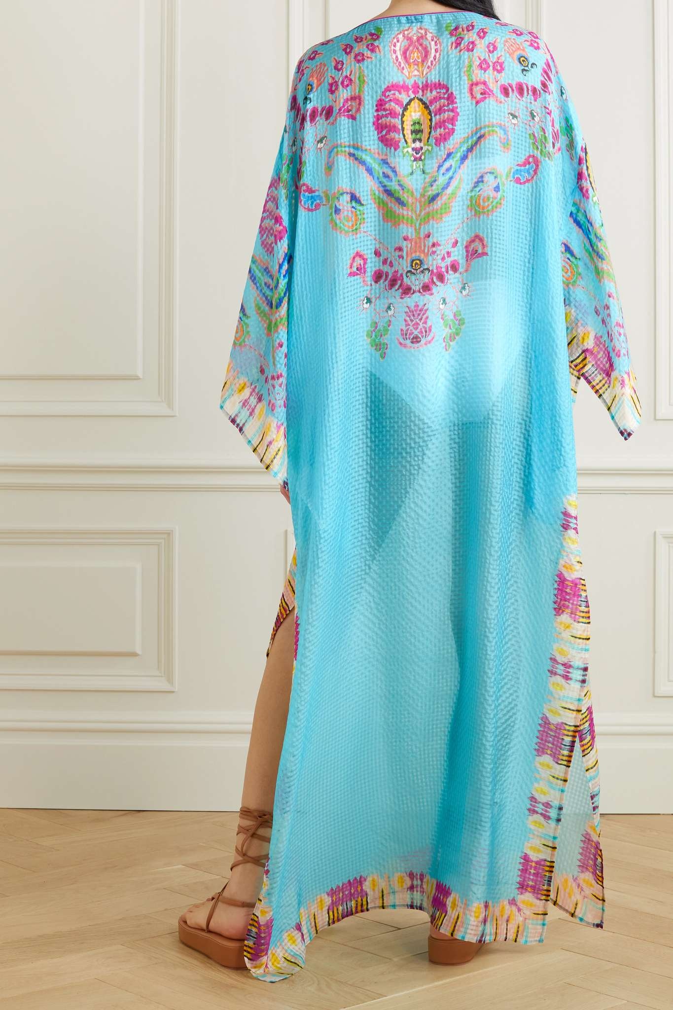 Heroes tasseled printed silk-voile kaftan - 3