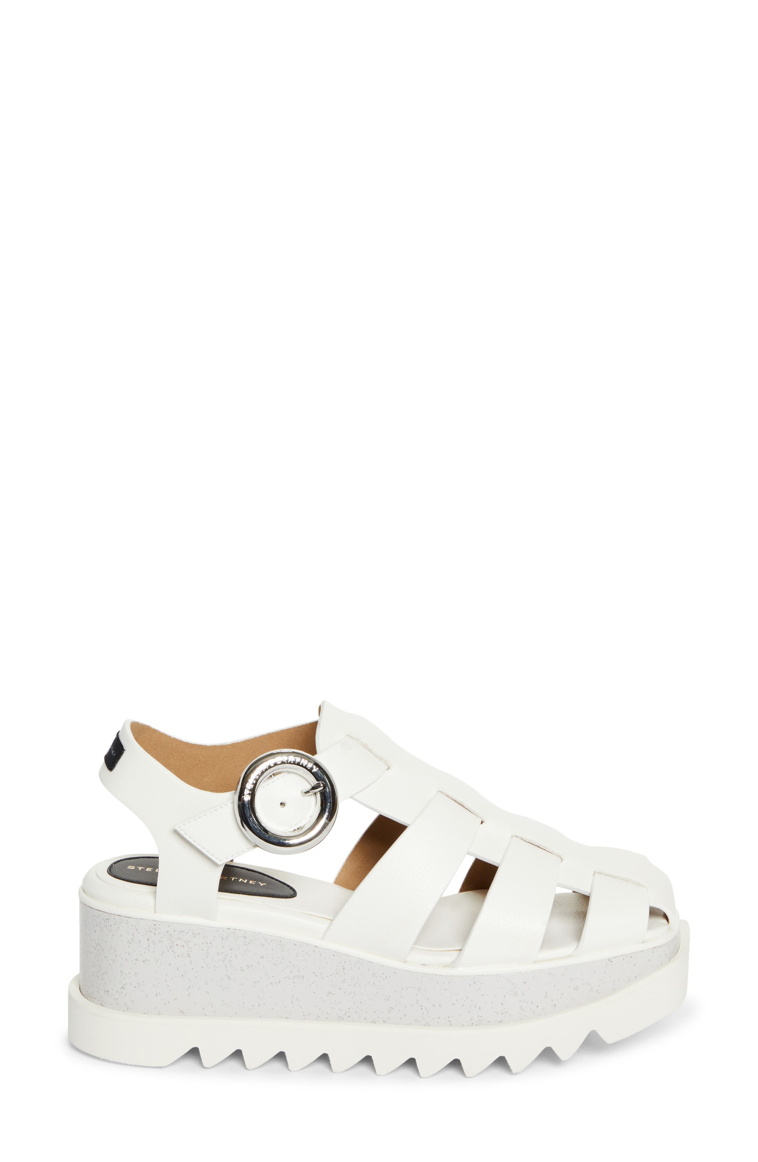 Stella McCartney Elyse Wedge Fisherman Sandal in Ivory at Nordstrom - 3
