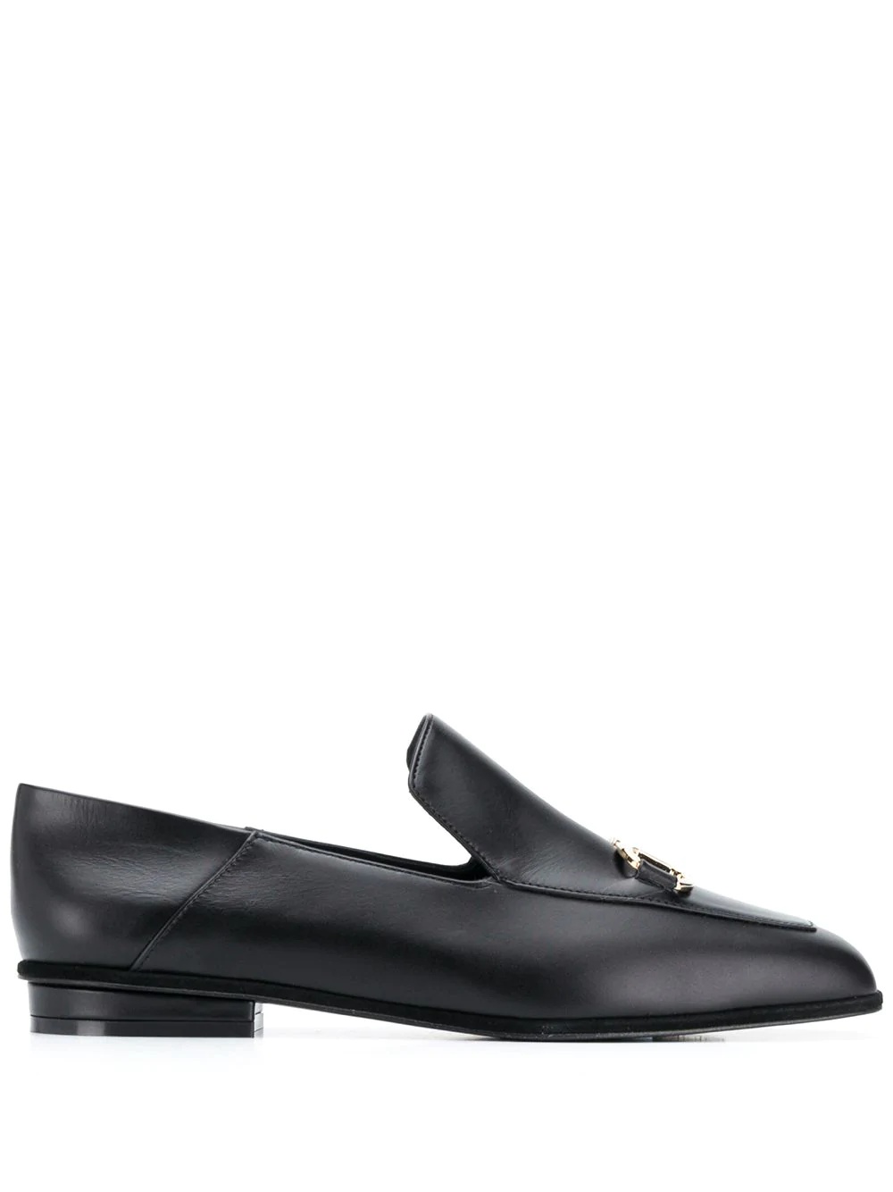 square-toe leather loafers - 1