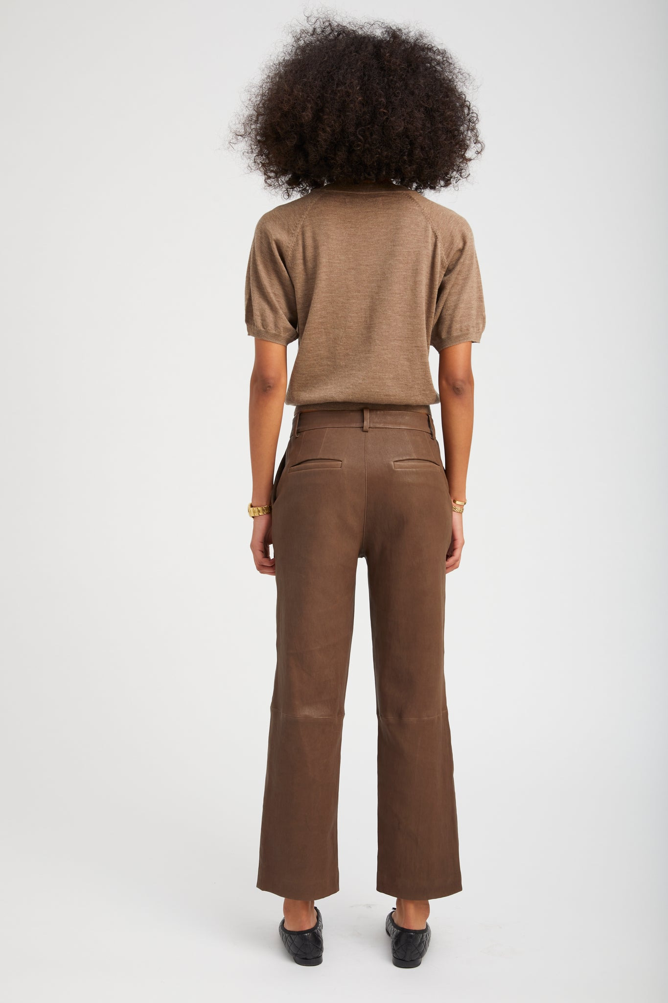 TRUFFLE CASHMERE SHORT SLEEVE RAGLAN SWEATER - 4