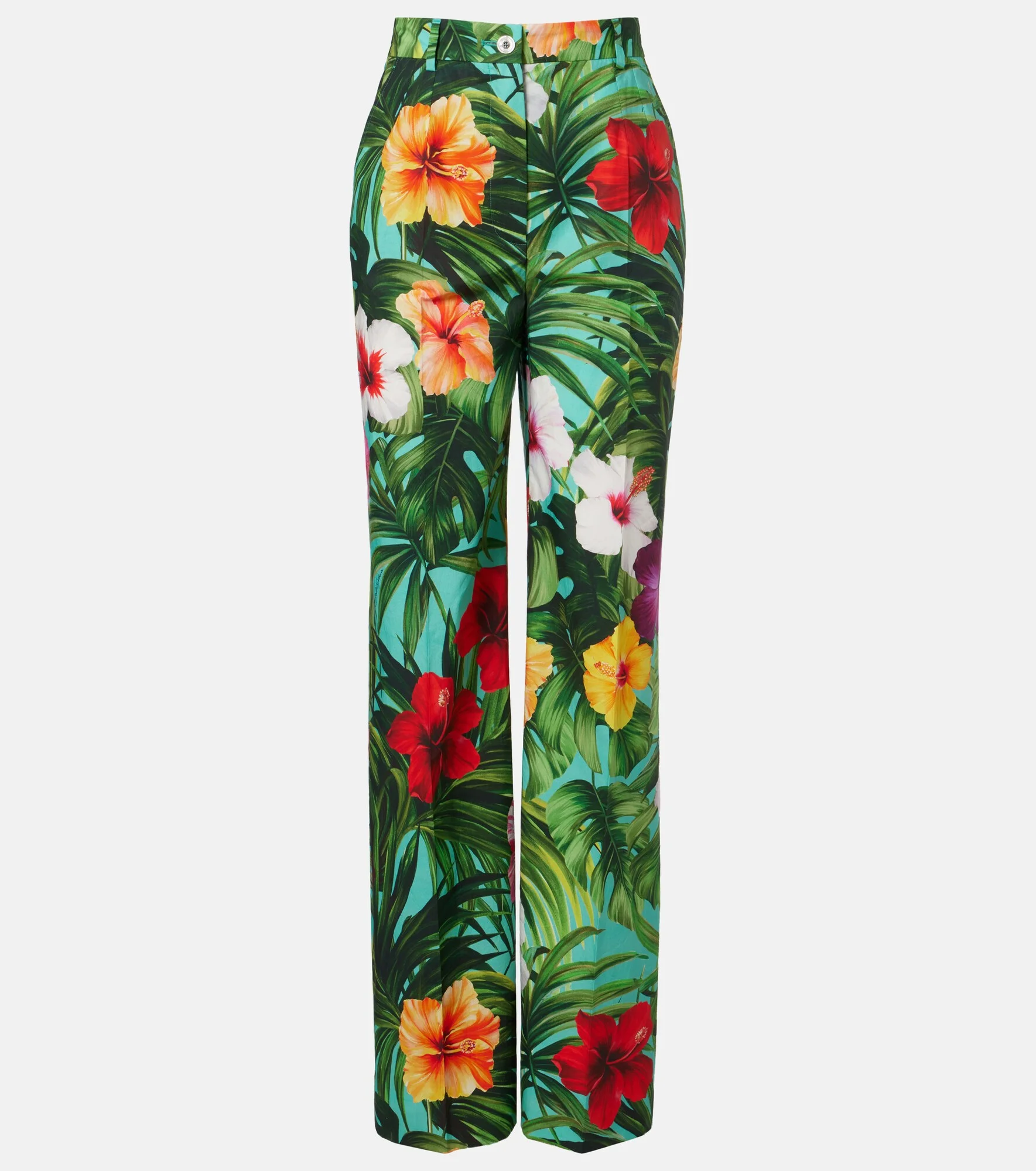 Floral cotton wide-leg pants - 1