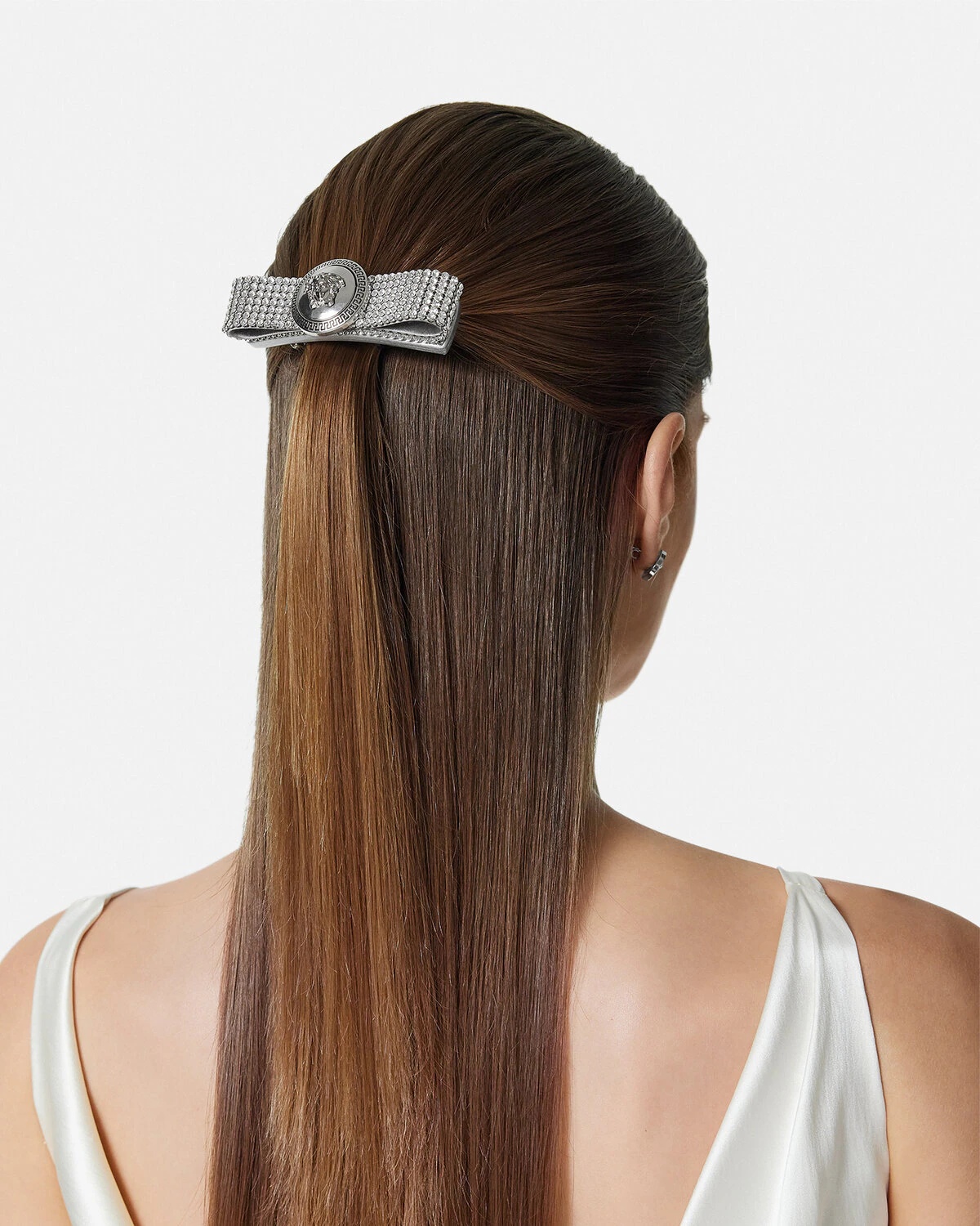Right Metal Mesh Gianni Ribbon Hair Clip - 3