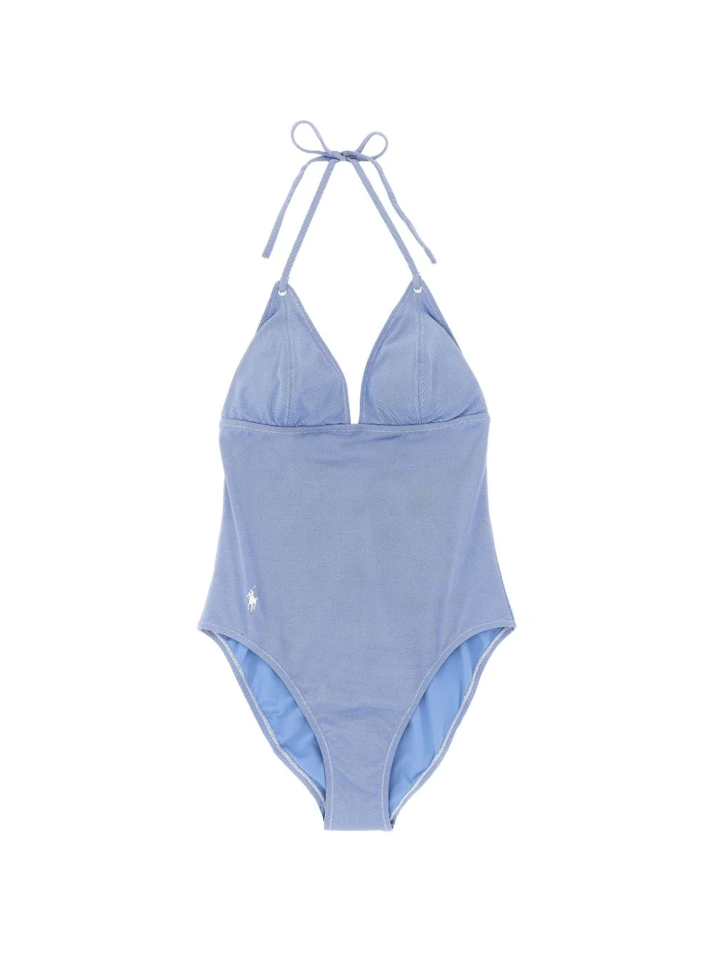 halterneck embroidery swimsuit - 1