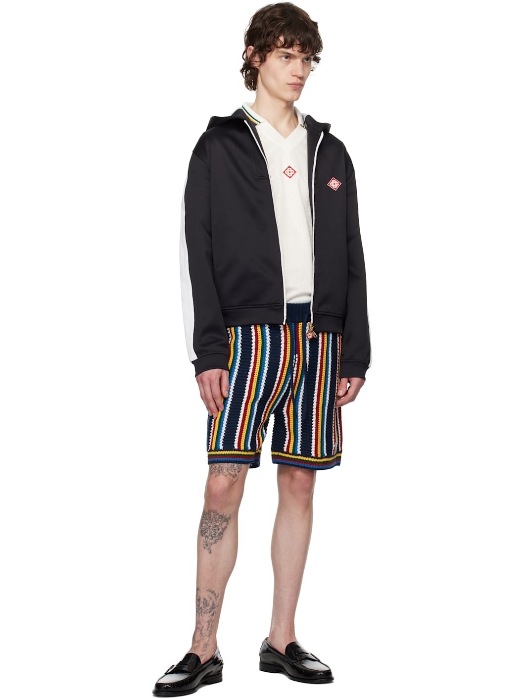 CASABLANCA Black Scuba Hoodie | ssense | REVERSIBLE