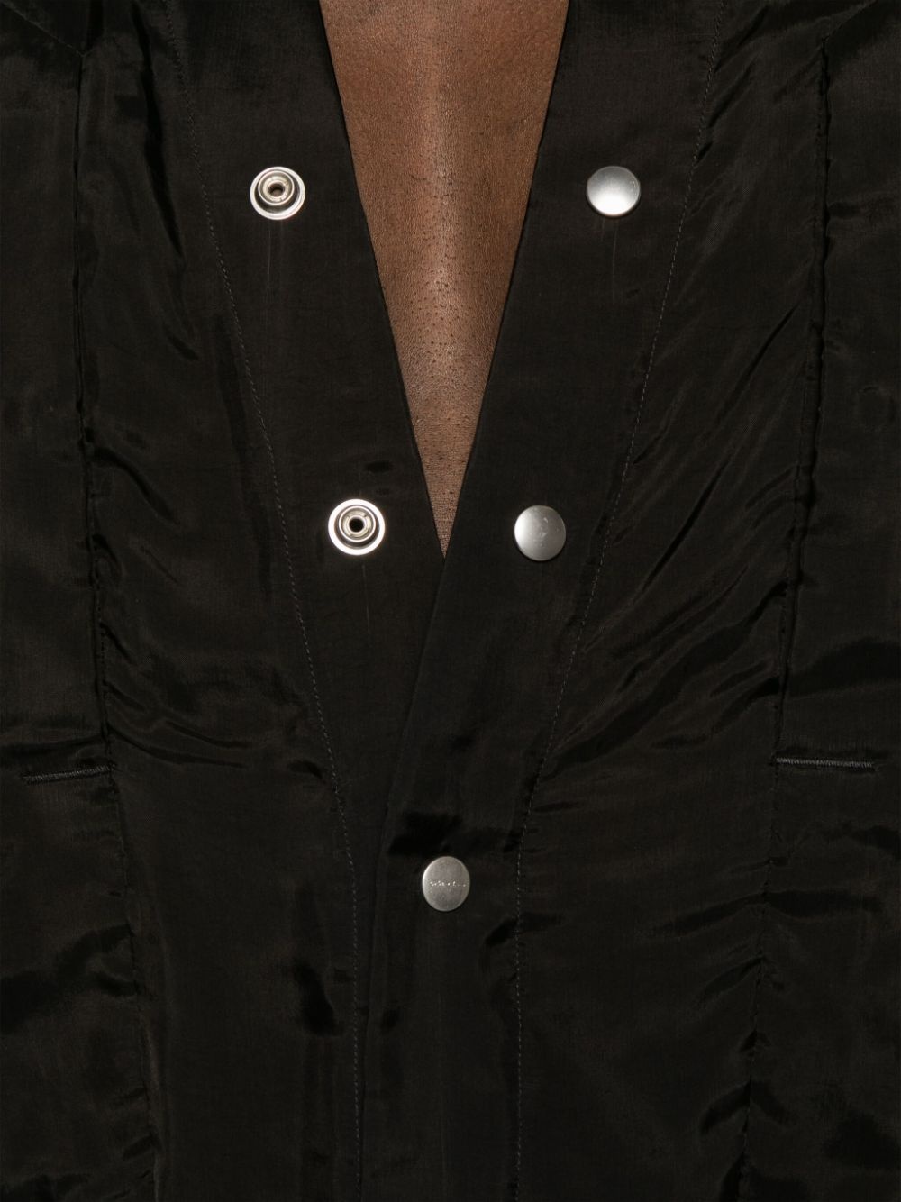 V-neck satin-finish shirt - 4