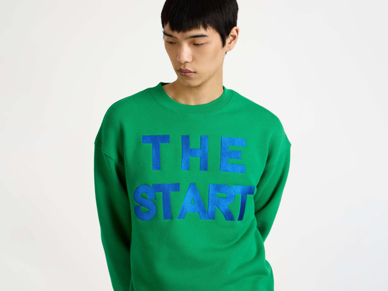 MENS 'THE START' SWEATSHIRT IN BRIGHT GREEN 5