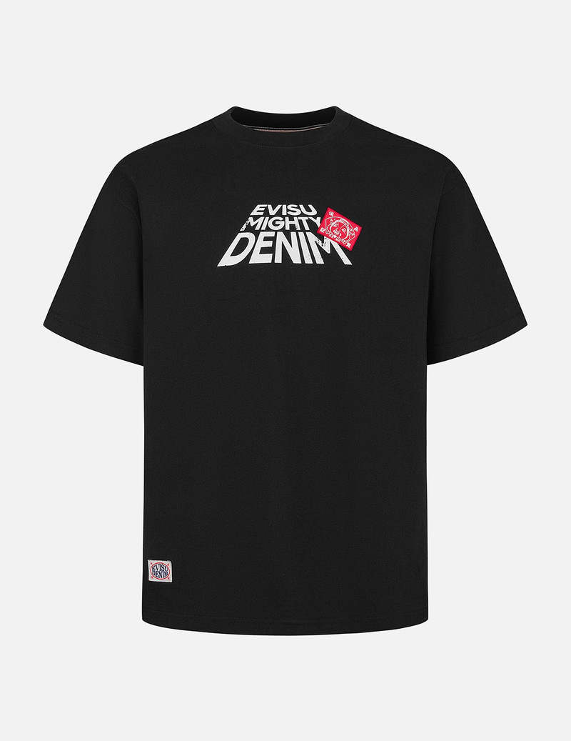 EVISU Seagull and Slogan Print Relax Fit T-shirt outlook