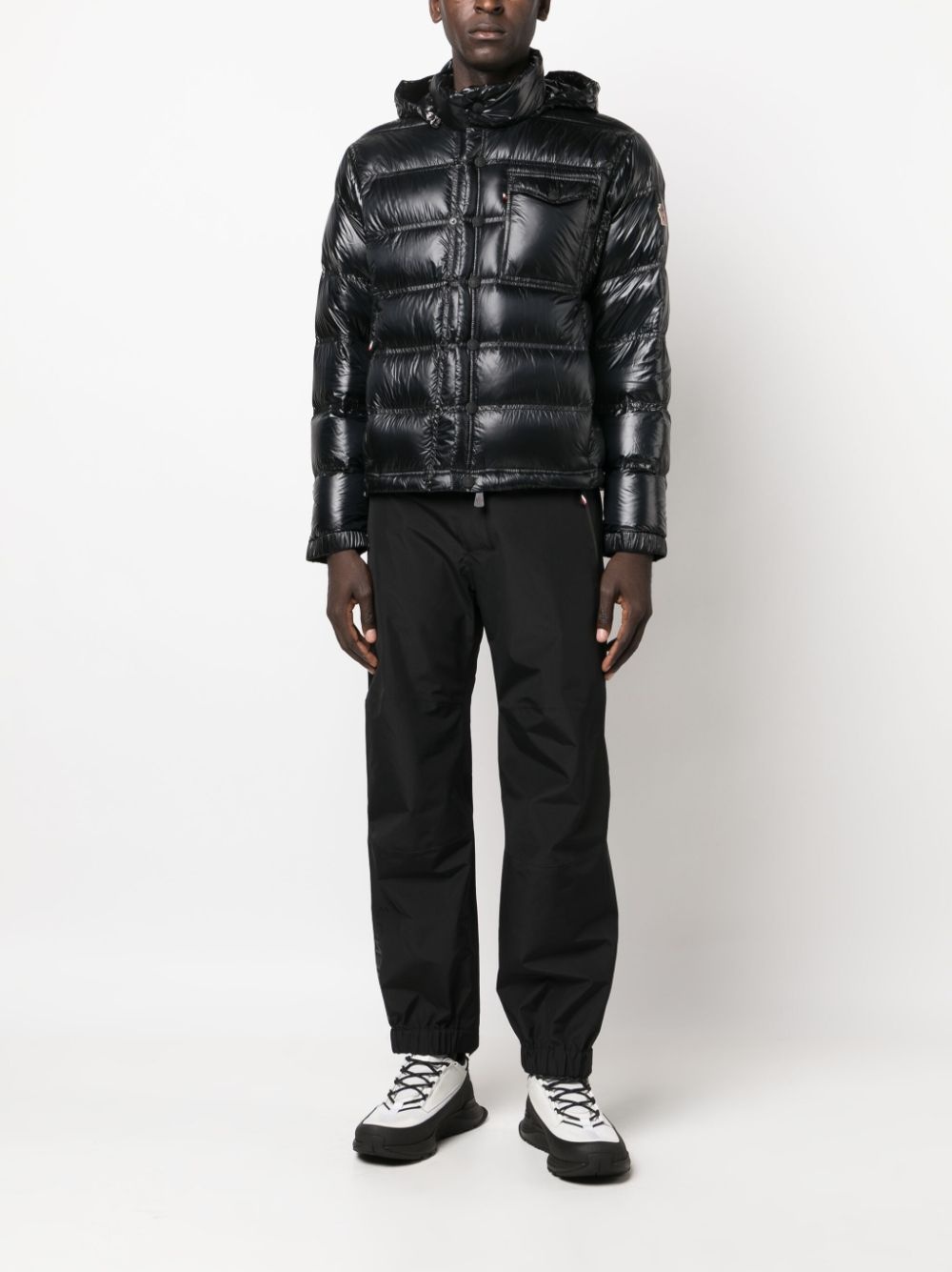 logo-patch padded jacket - 2