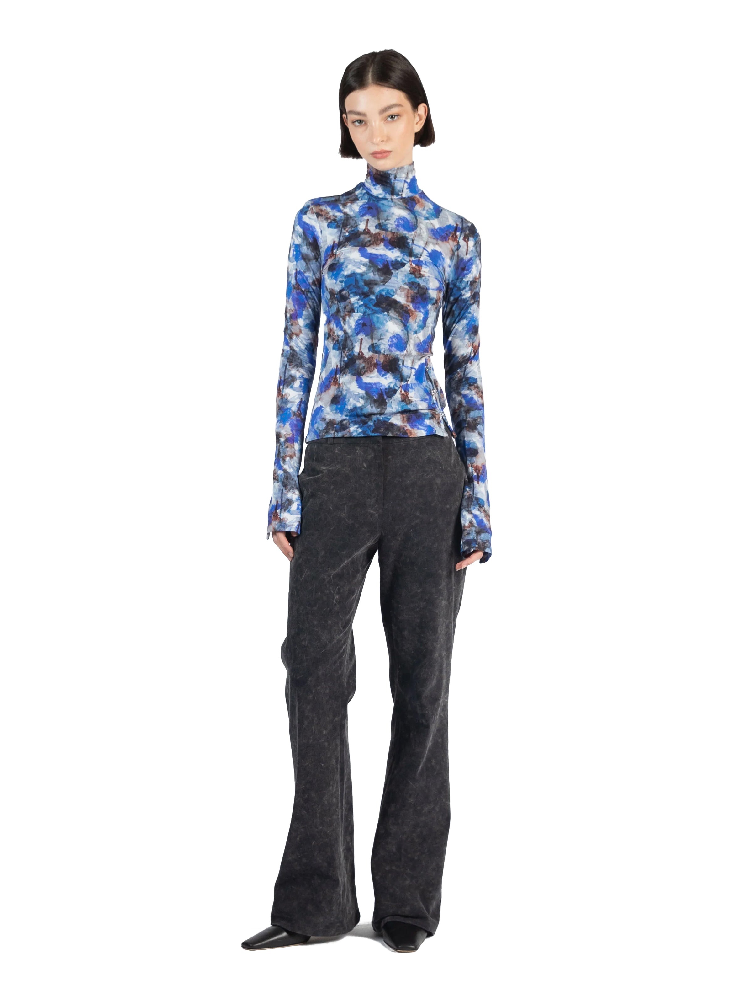 Fitted Tailored Trousers Washed Grey - 1