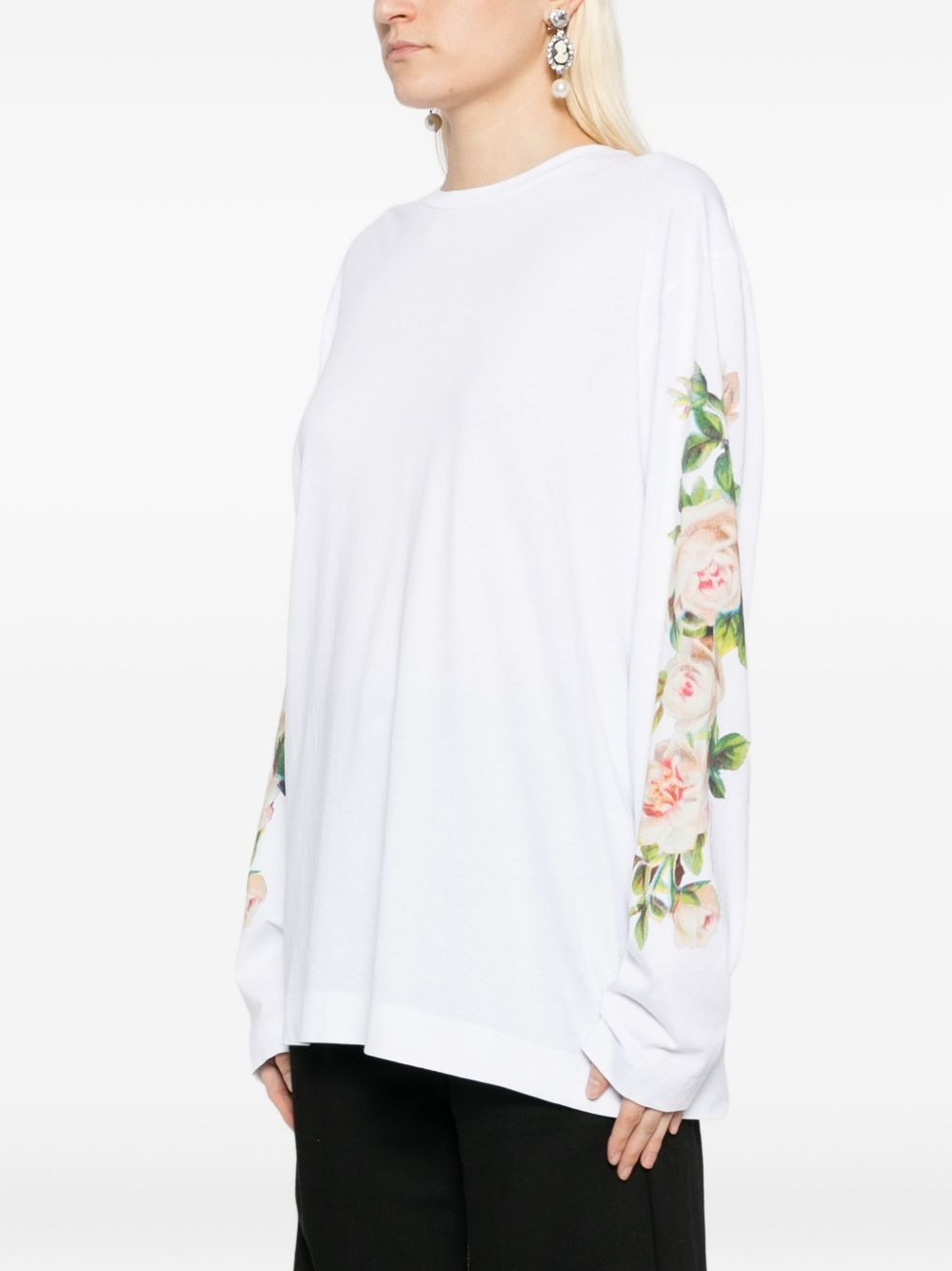 floral-print T-shirt - 3