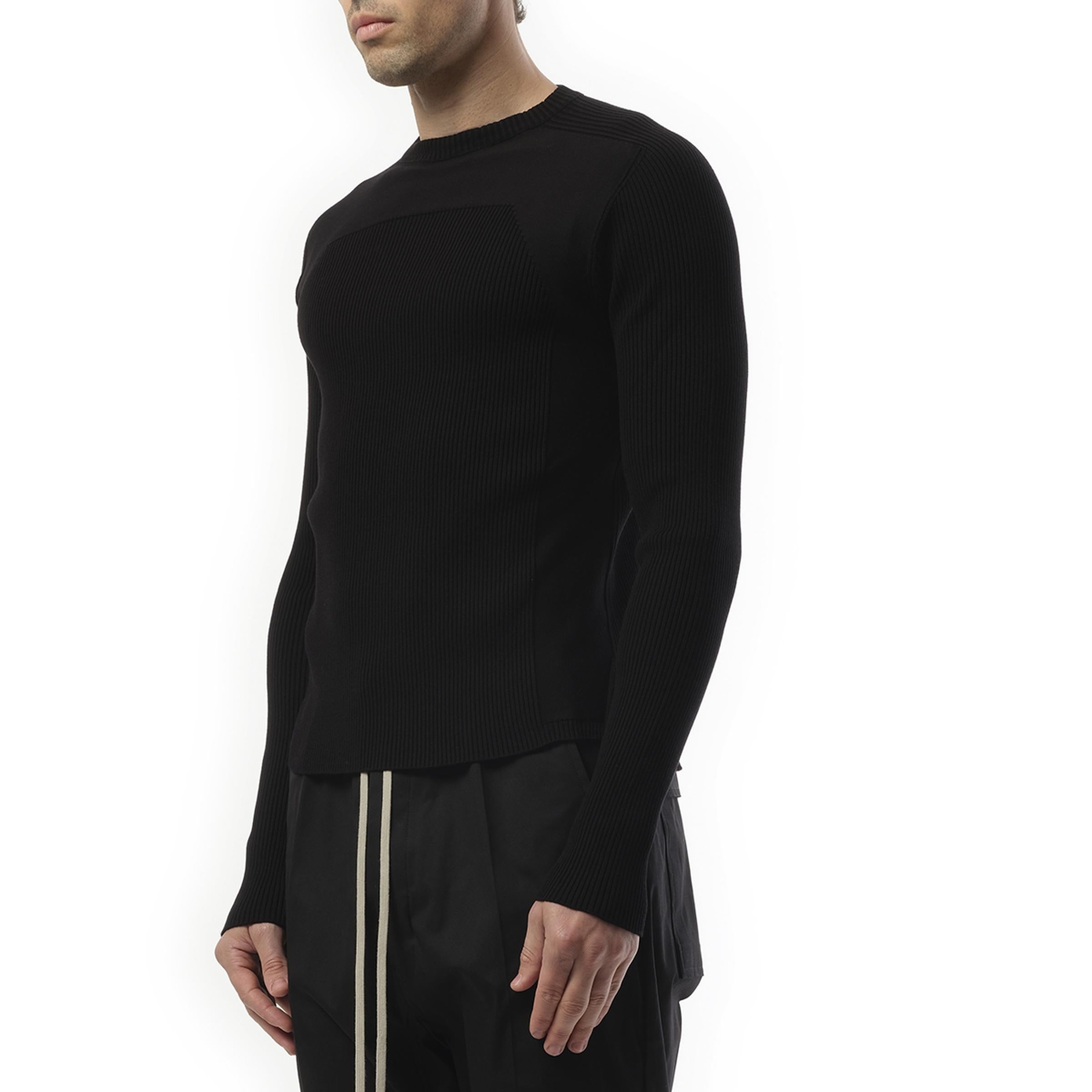 Ribbed Geo Sweater in Black - 5