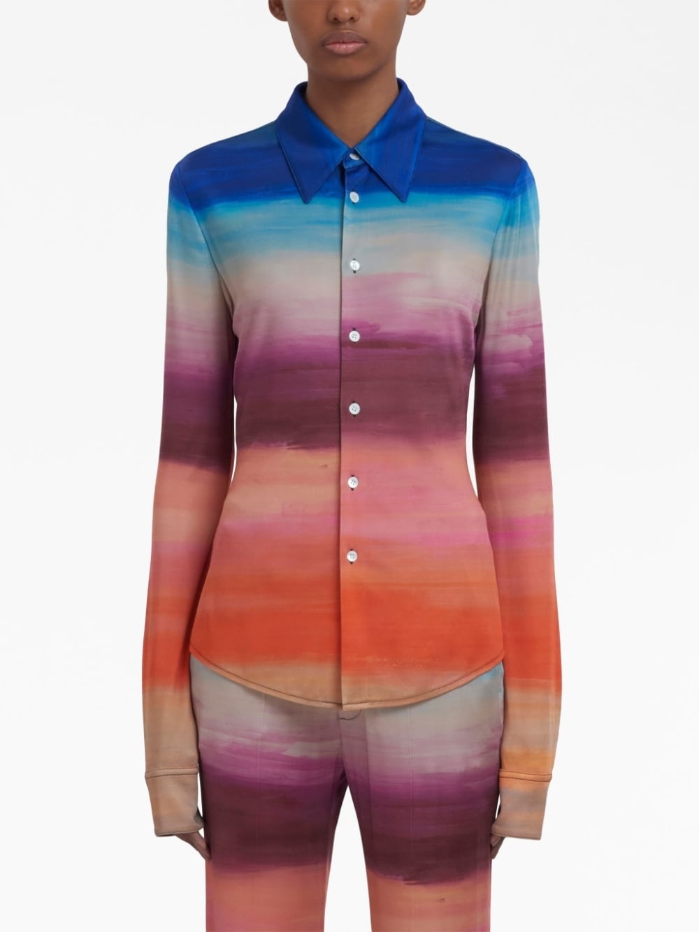 tie-dye long-sleeve shirt - 3