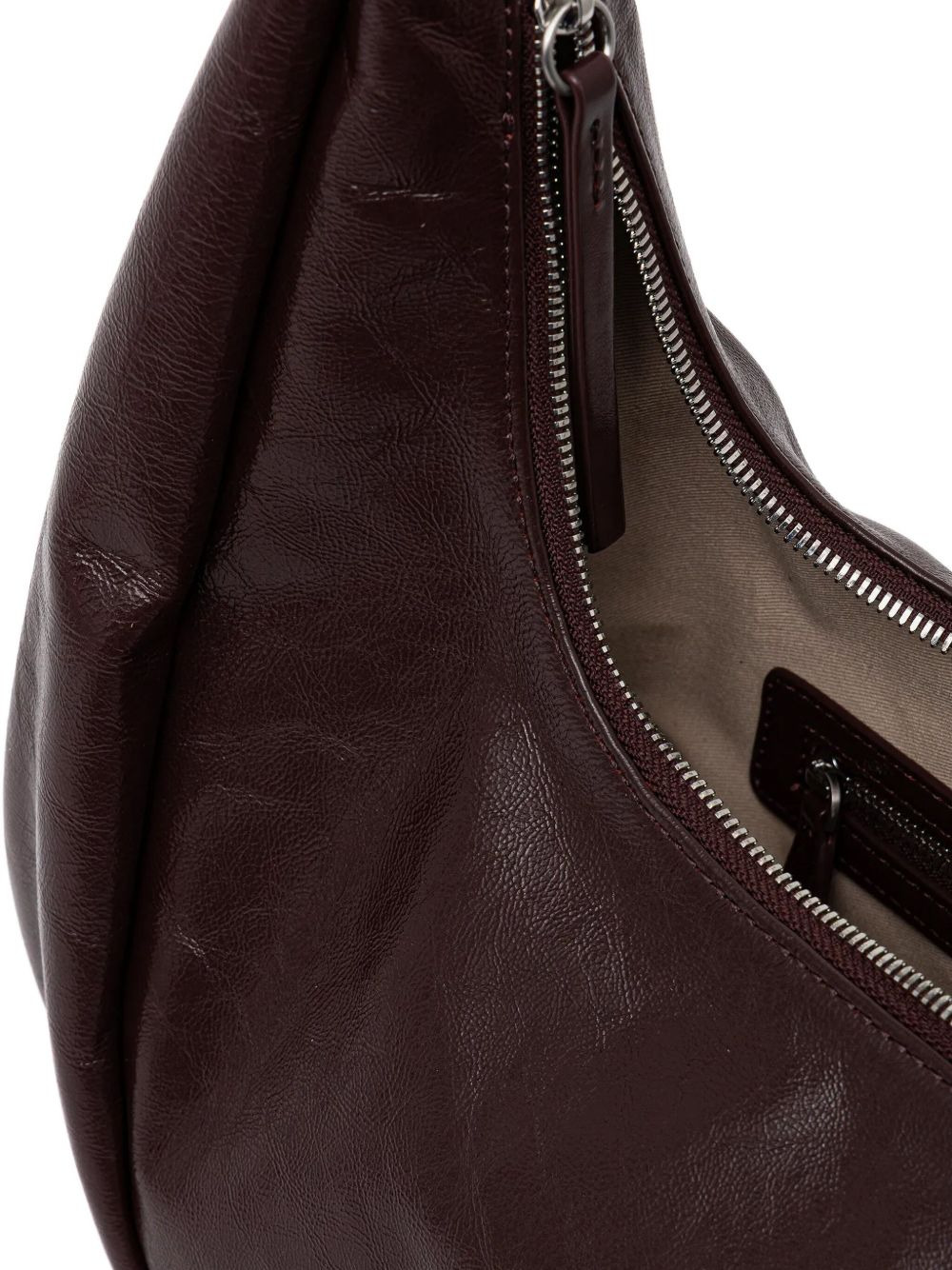 medium curved-shape leather shoulder bag - 4