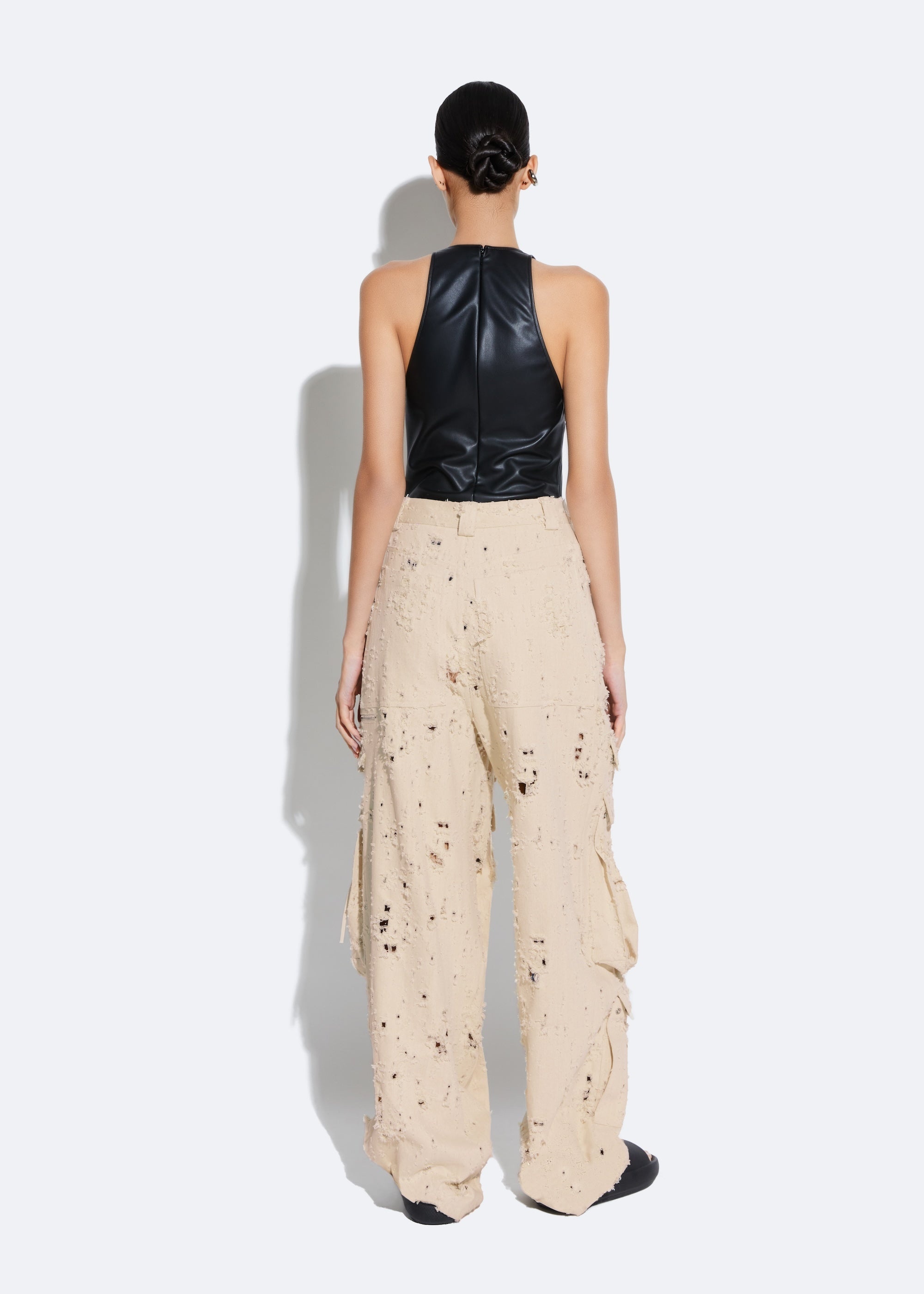 Distressed Denim Ultra Cargo Jean - 4