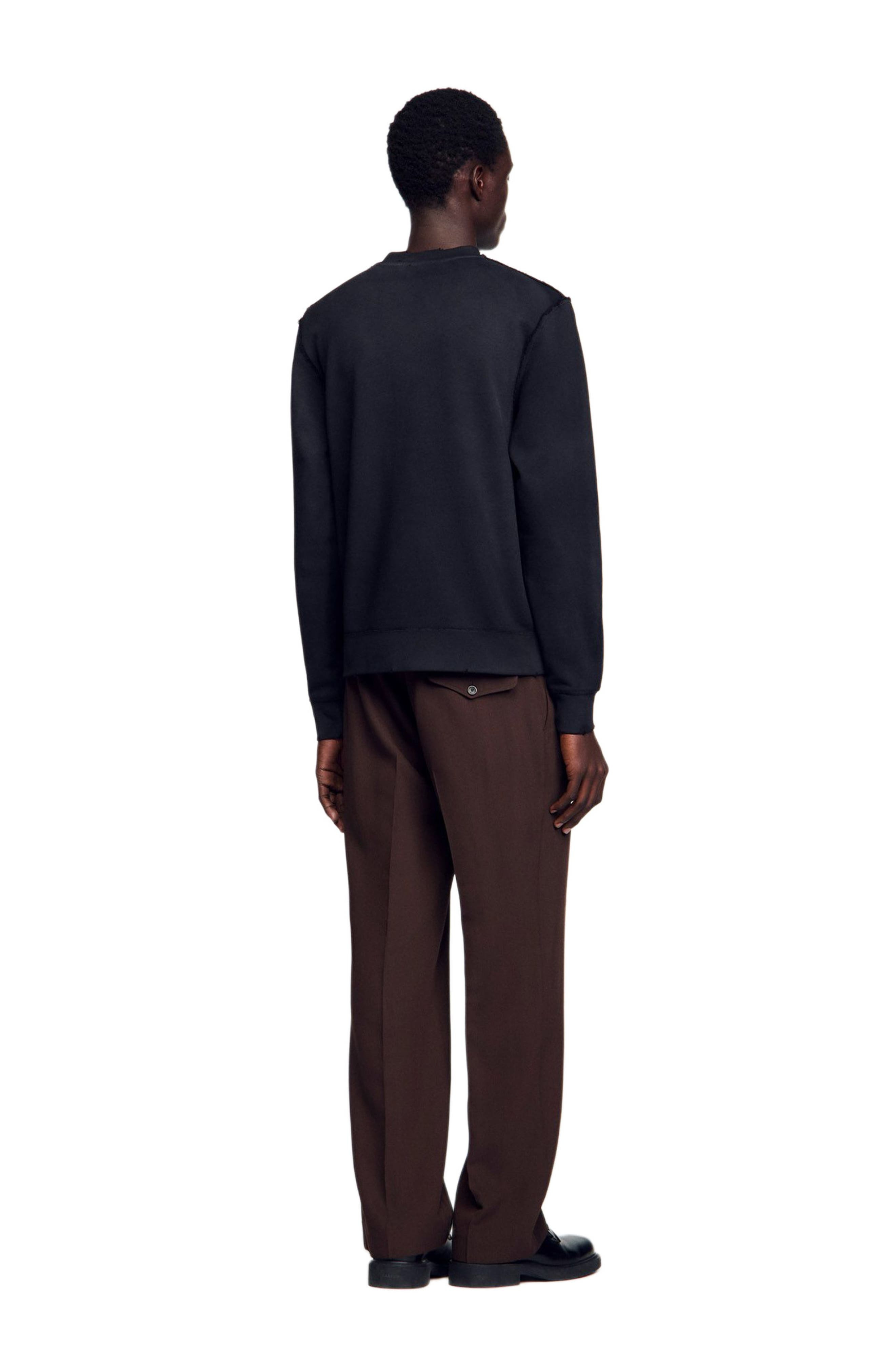 SANDRO Patch sweatshirt in Black at Nordstrom - 2