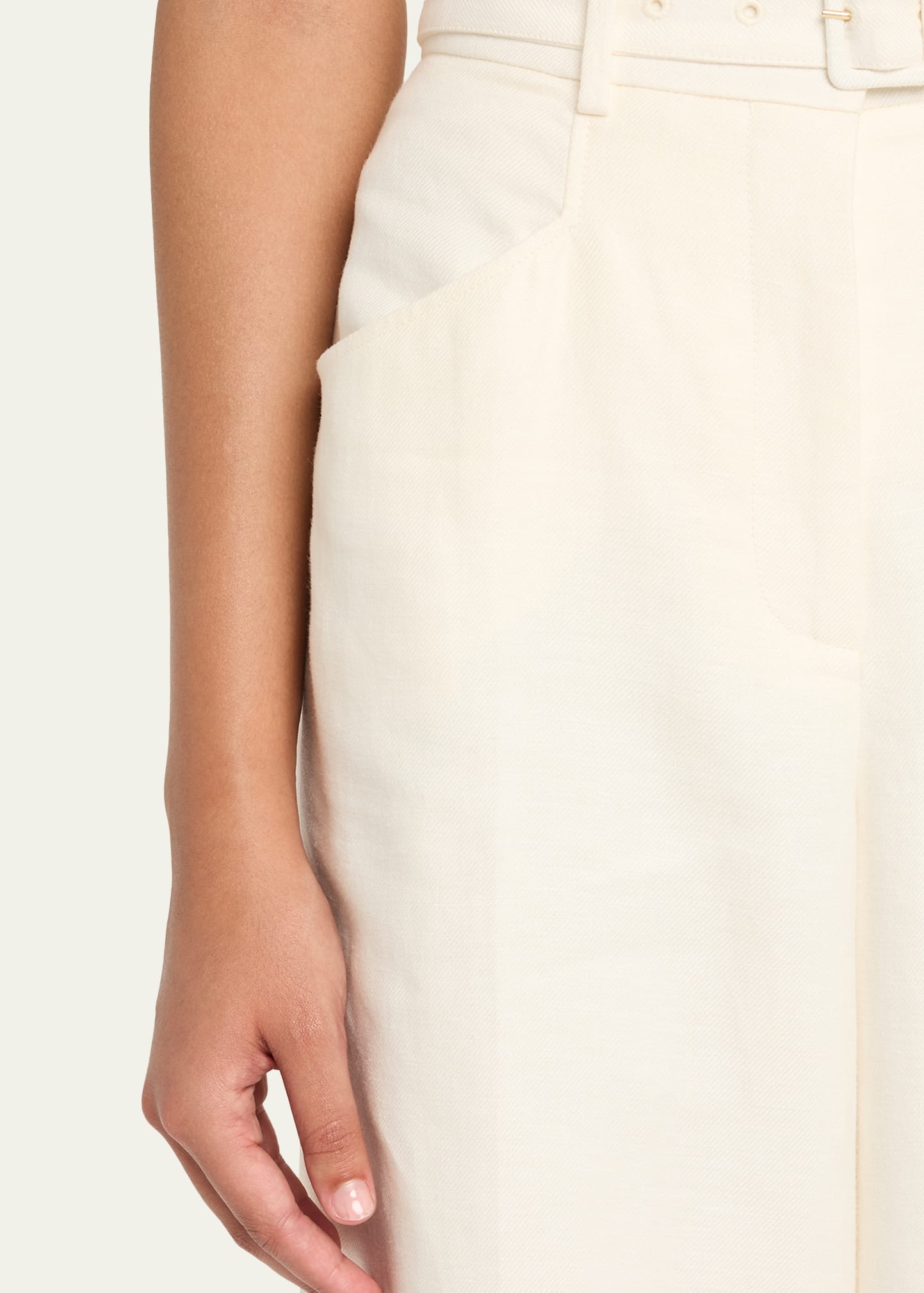 Norman Belted Linen Twill Straight-Leg Pants - 5