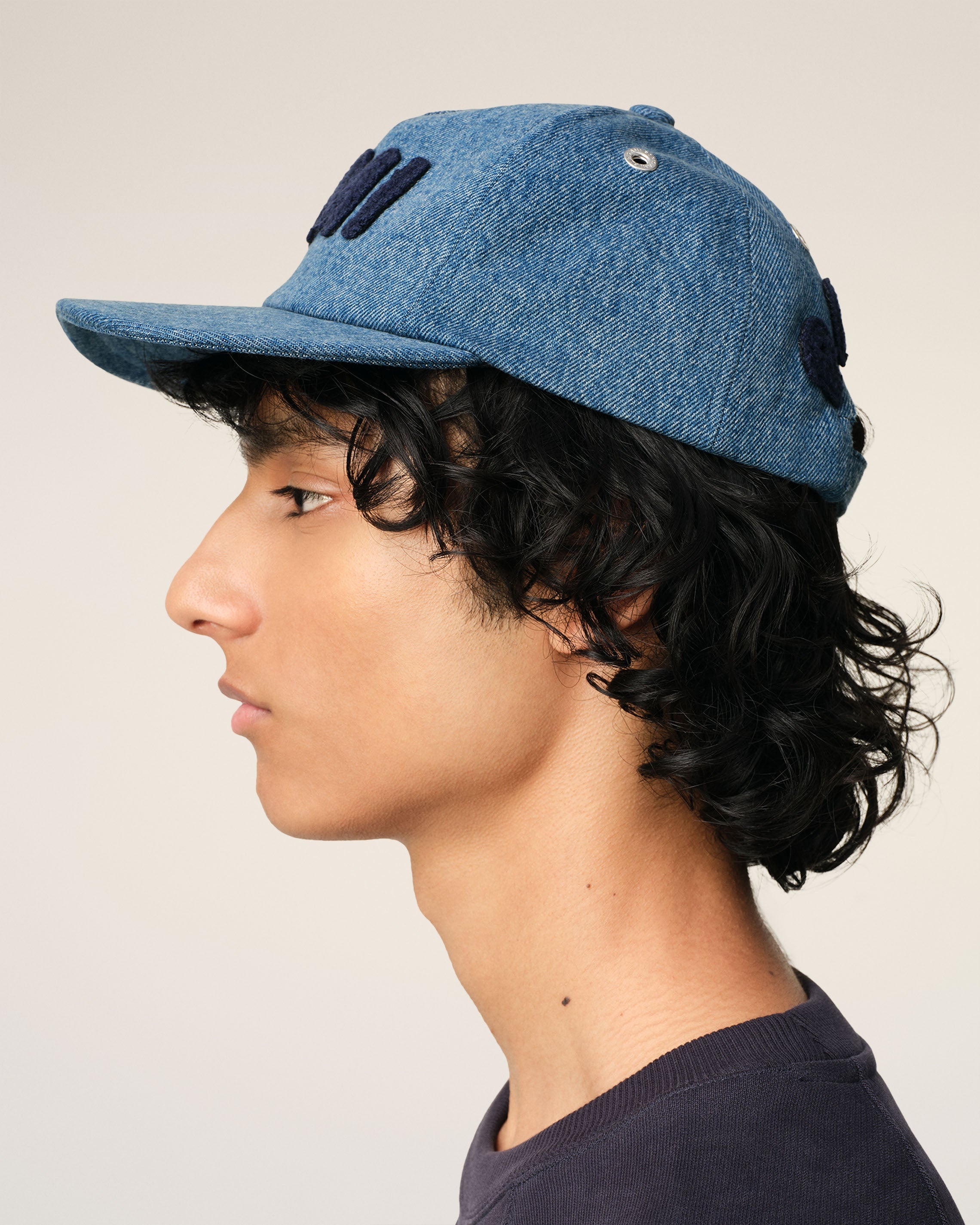 BLUE COTTON AMI PARIS PATCH TRUCKER CAP - 5
