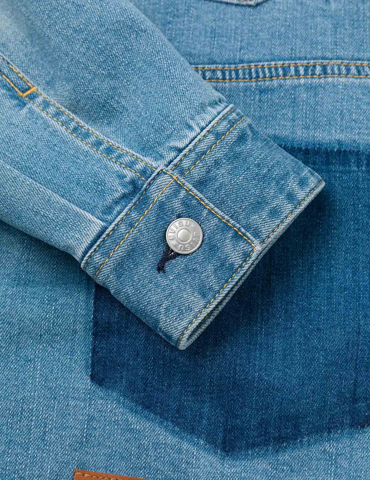 Deconstructed with Multi-pocket Loose Fit Denim Jacket - 16