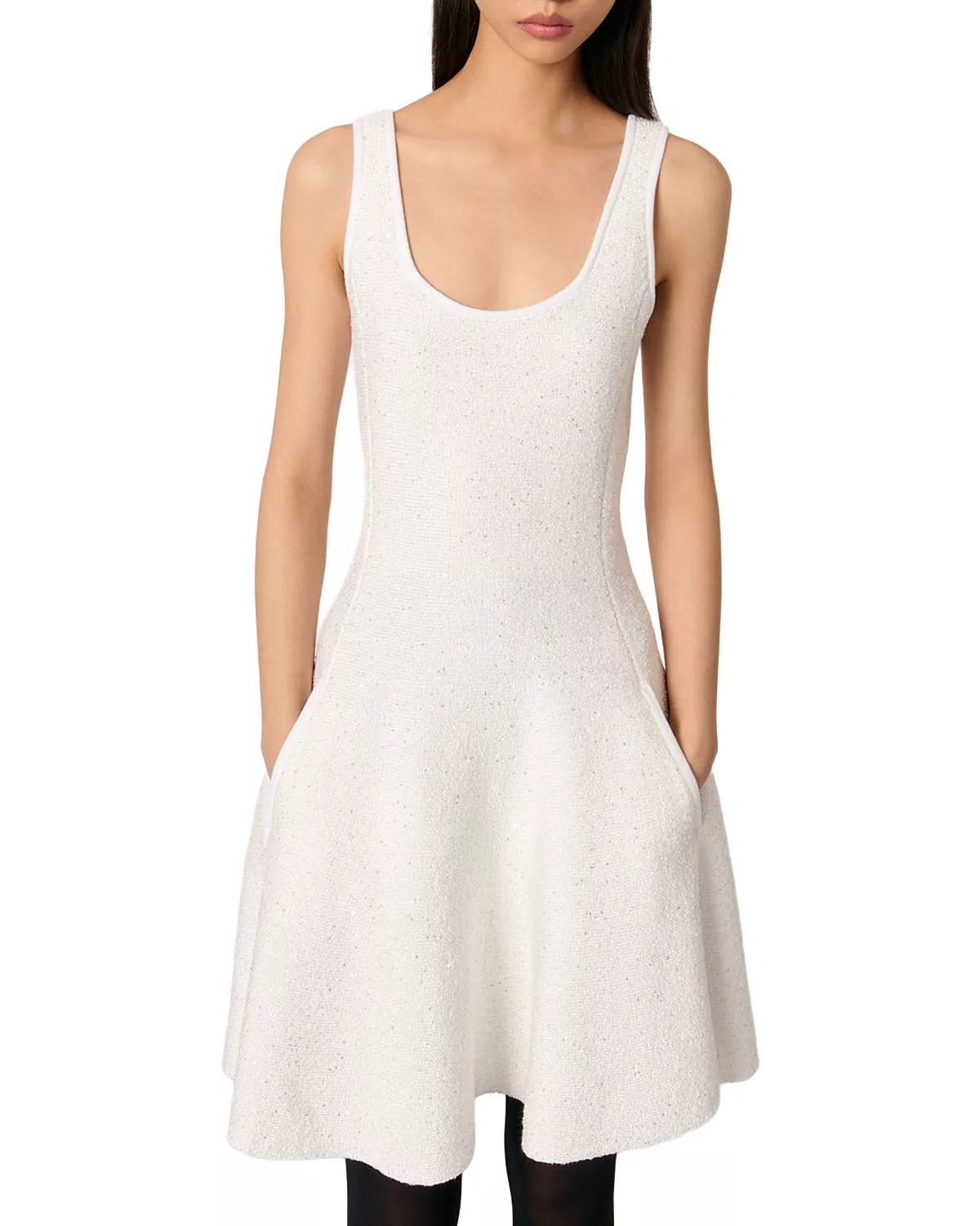 Sequin Embellished Knit Short Dress - 1