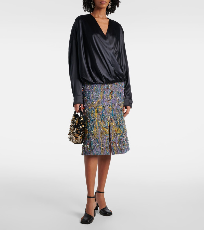 Dries Van Noten Silk-blend satin blouse outlook