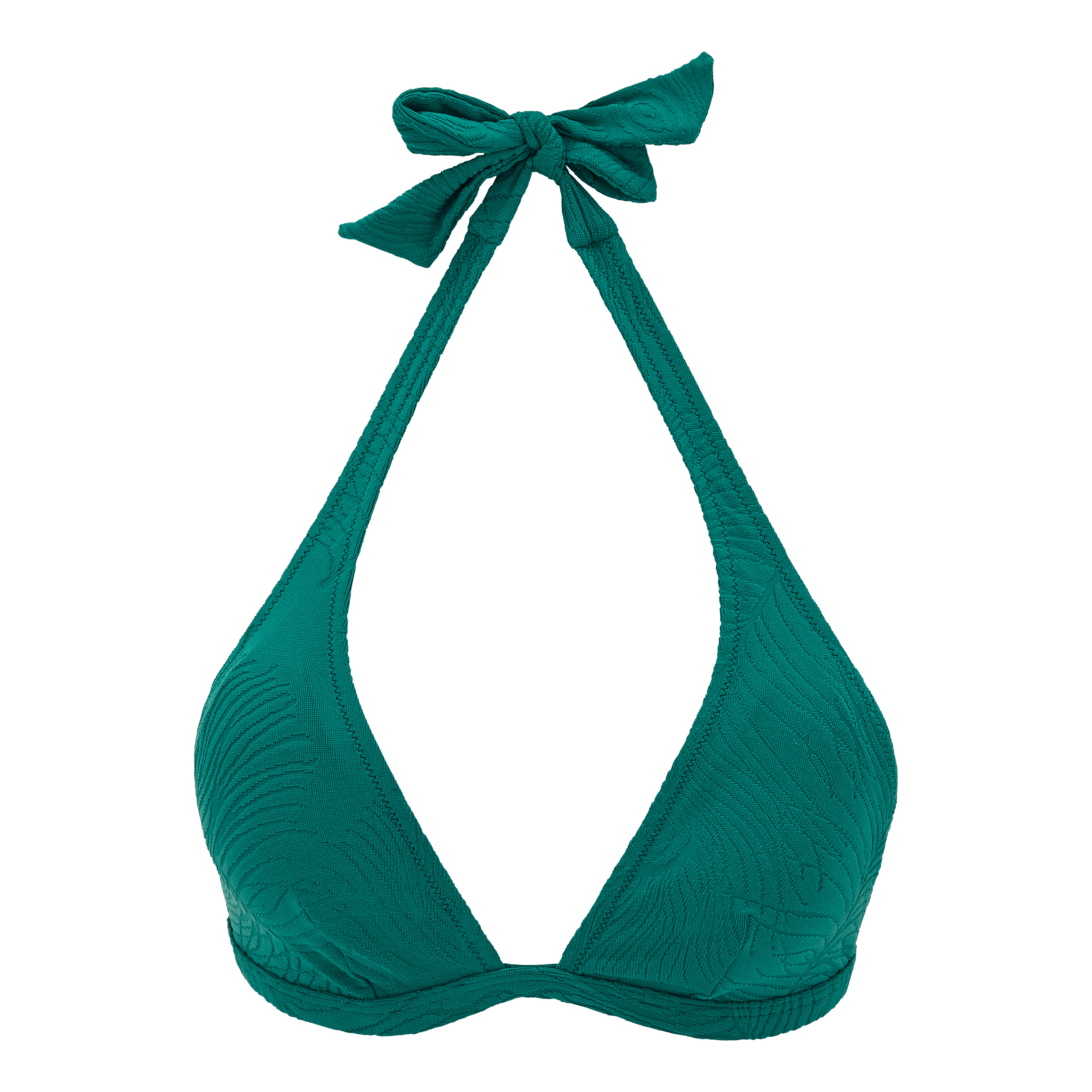 Women Halter Bikini Top Plumes Jacquard - 1