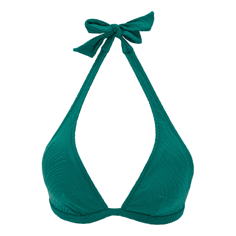 Women Halter Bikini Top Plumes Jacquard 1