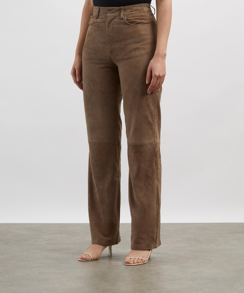 ROTATE Straight Suede Trousers outlook