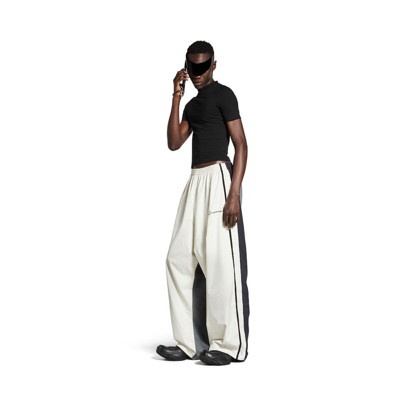 BALENCIAGA Men's 50/50 Tracksuit Pants in White/grey outlook