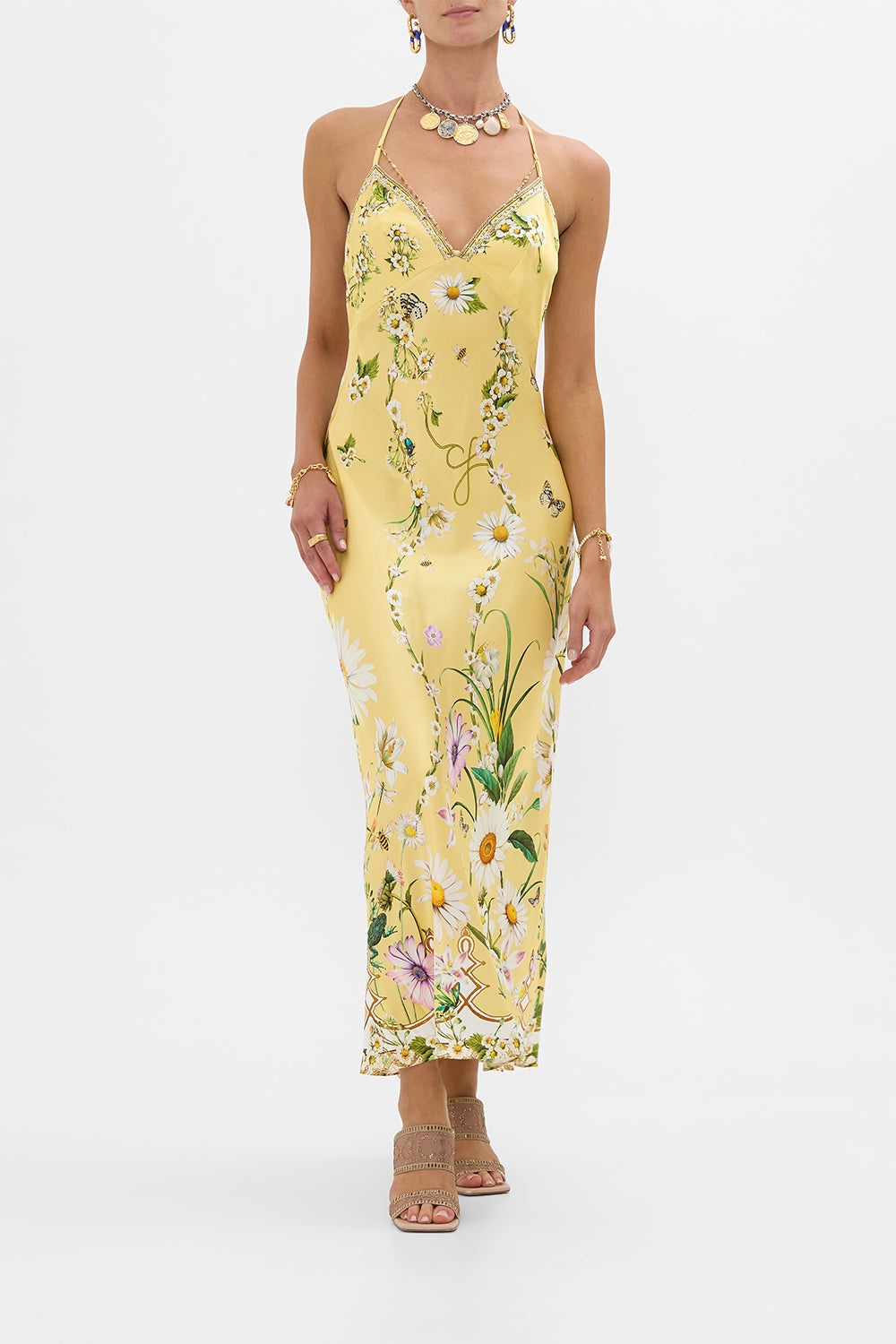 CHAIN DETAIL SLIP DRESS - 2