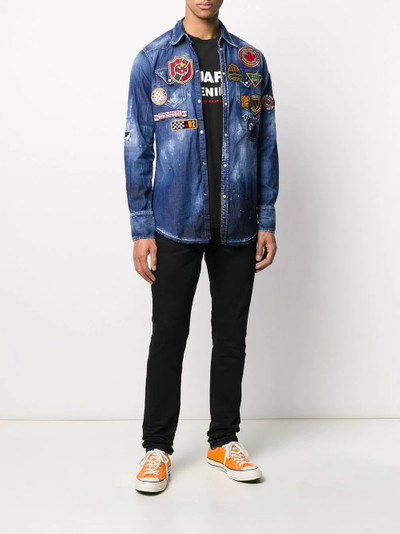 DSQUARED2 multi-patch denim shirt outlook